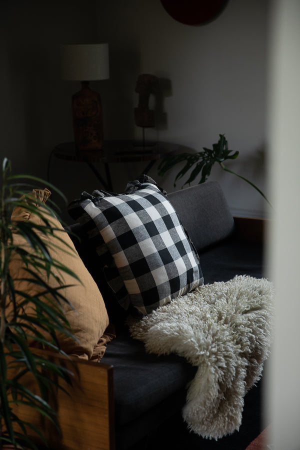 Walker & Walker Frill Cushion-Cushion-Ondine Ash-Ondine Ash