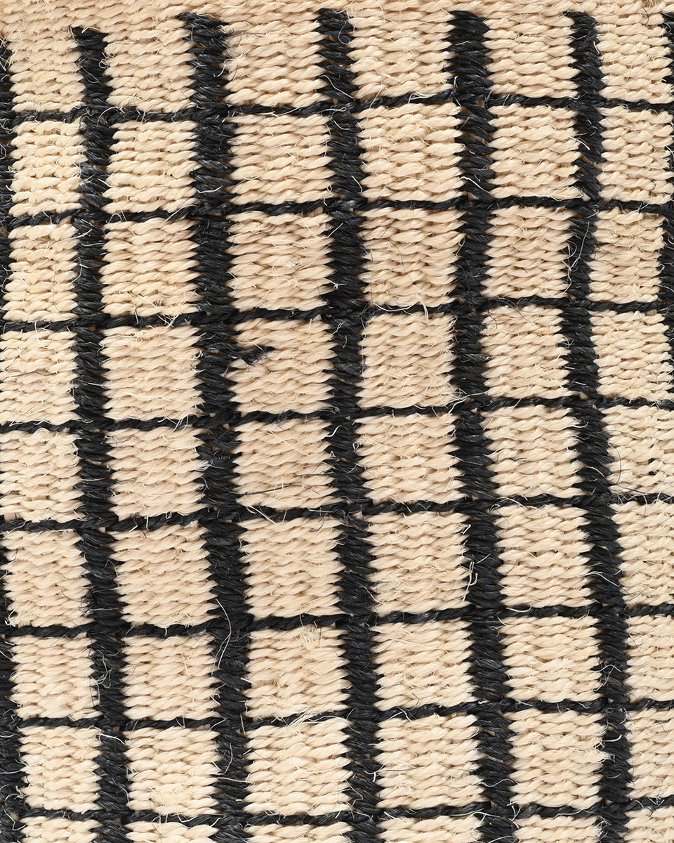 Sisal Basket | Charcoal Check