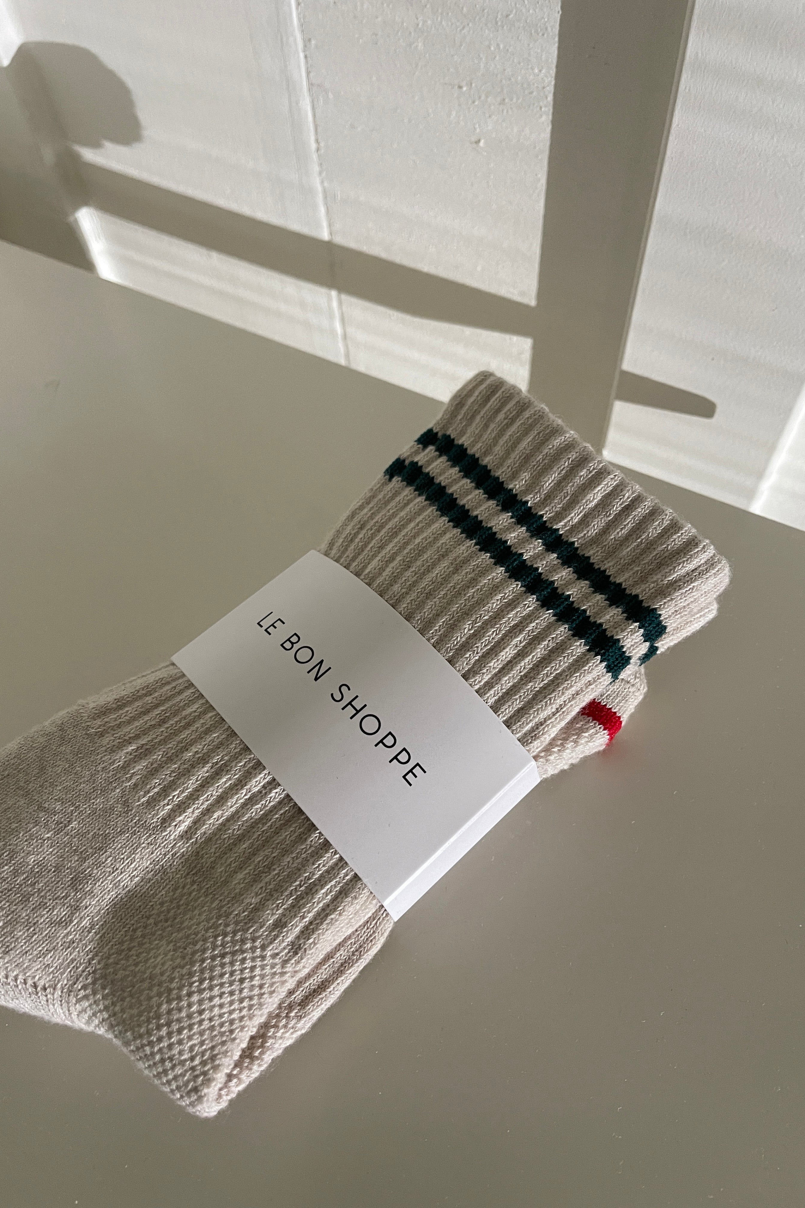 Le Bon Shoppe Boyfriend Socks | Oatmeal + Green