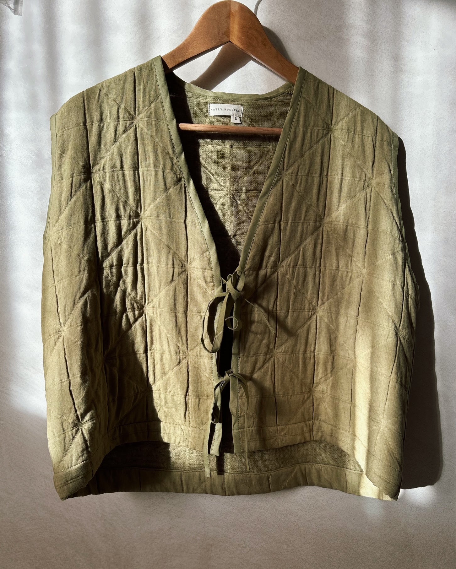 Kaely Russell Quilted Tie Vest-Kaely Russell-Ondine Ash