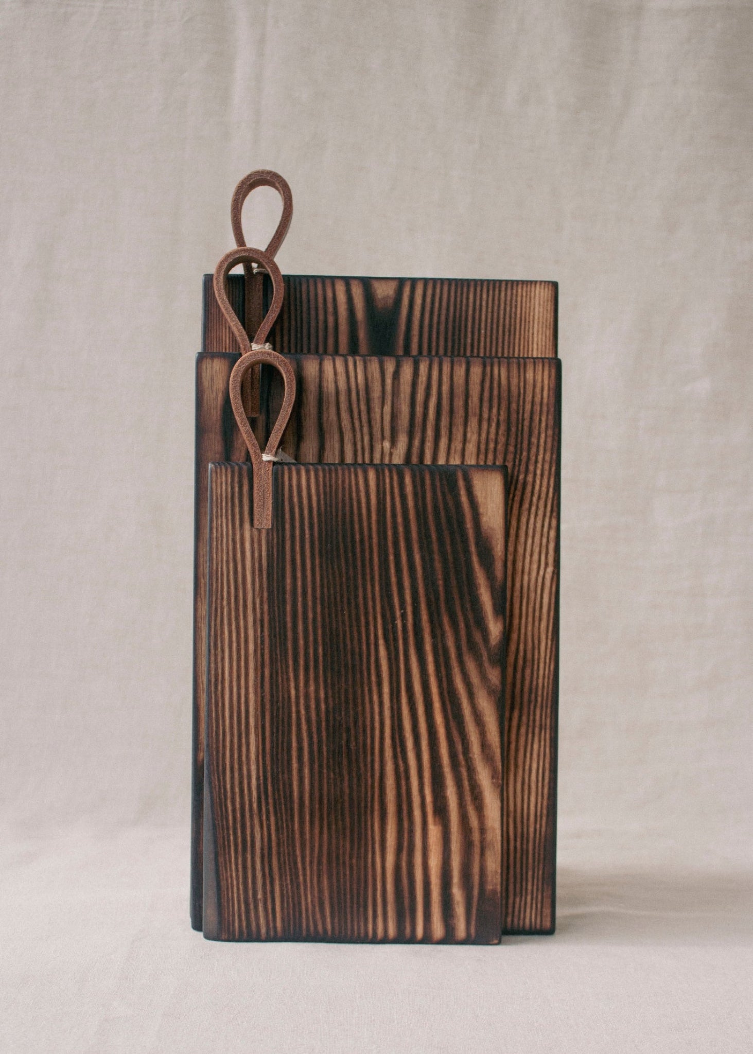 Wooden wallet with a unique design on a neutral background