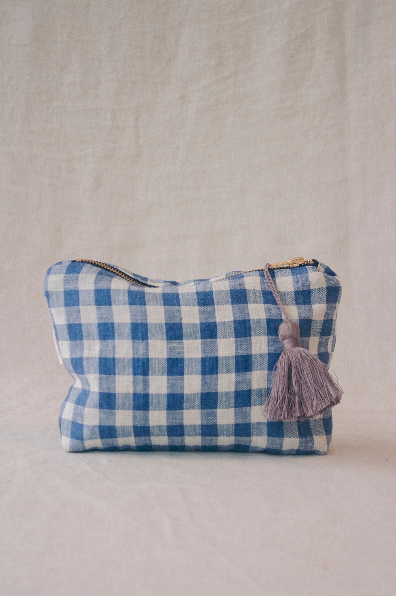 Linen Make Up / Wash Bag | Gingham
