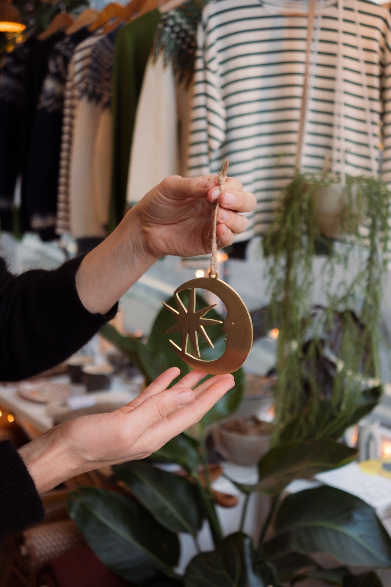 Madeleine Kemsley Brass Decoration | Moon and Star