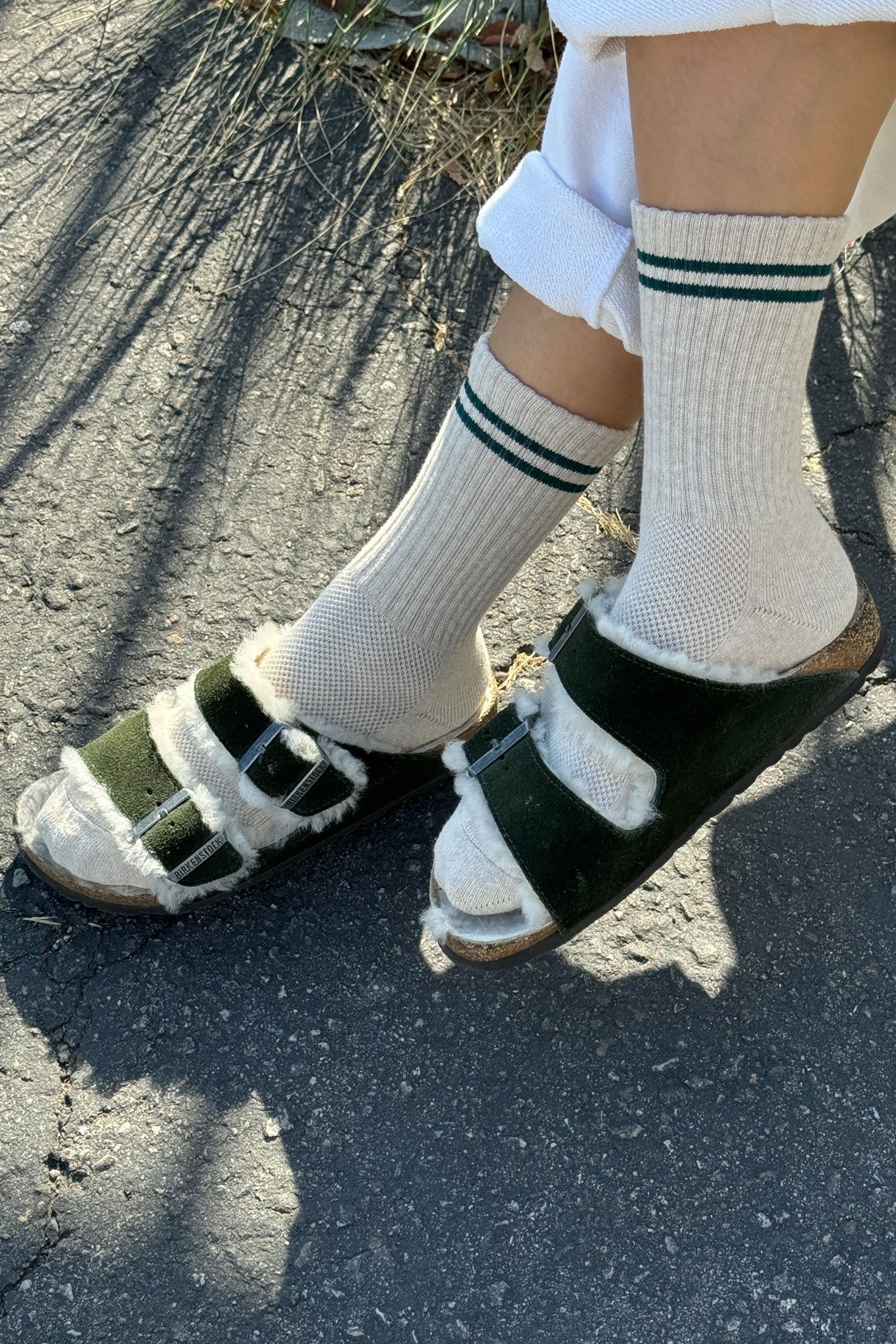 Le Bon Shoppe Boyfriend Socks | Oatmeal + Green