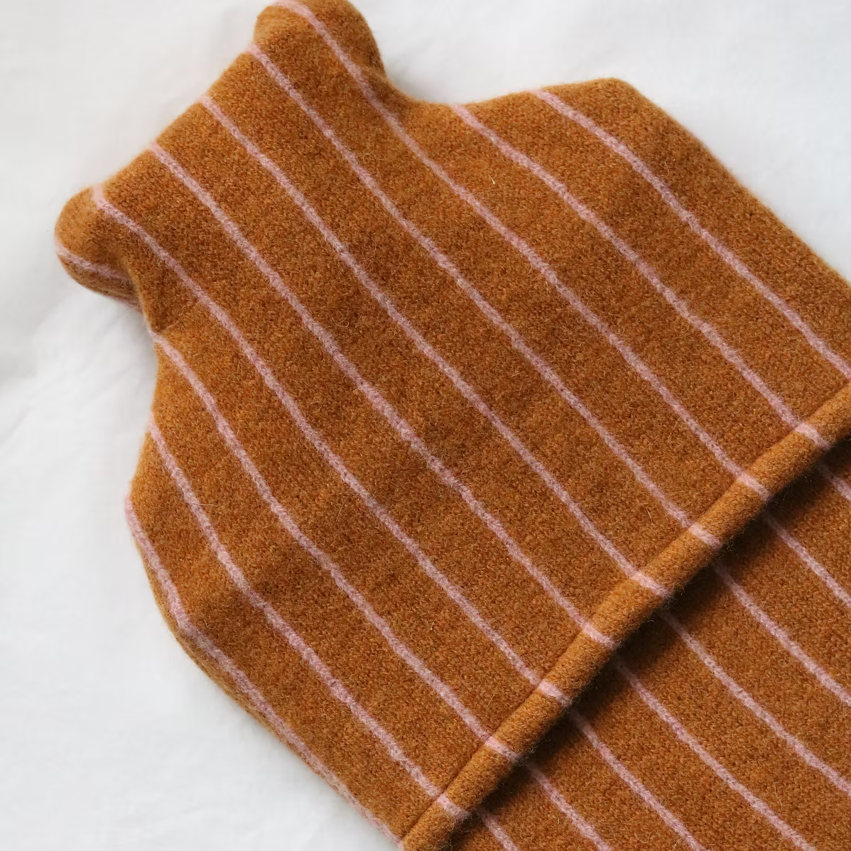 Chickpea Hot Water Bottle | Caramel With Pink Pinstripe-hot water bottle cover-Chickpea-Ondine Ash