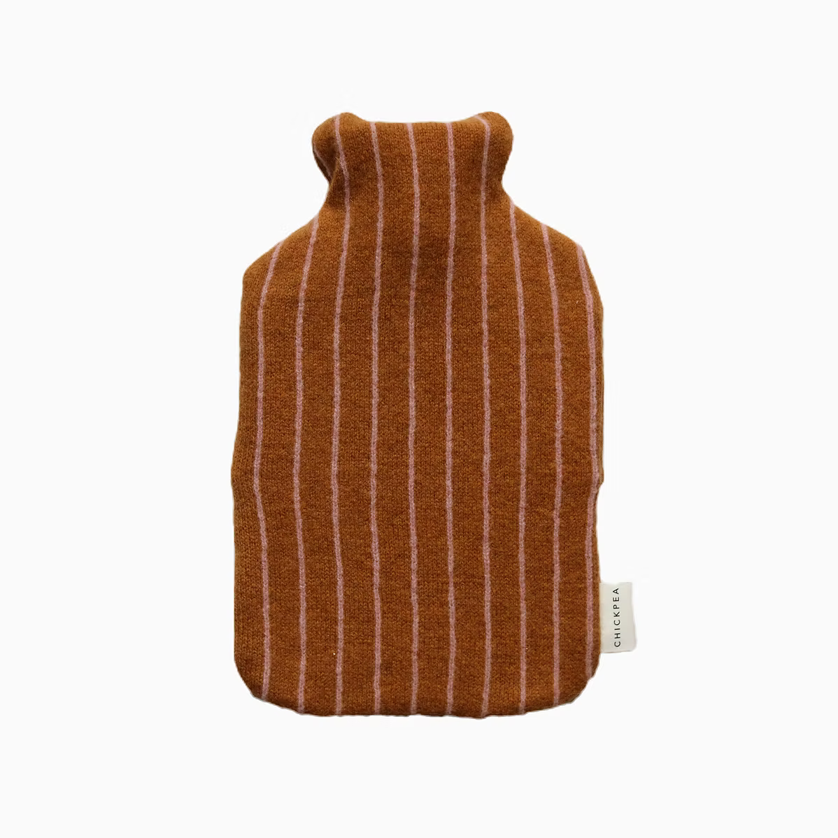 Chickpea Hot Water Bottle | Caramel With Pink Pinstripe-hot water bottle cover-Chickpea-Ondine Ash