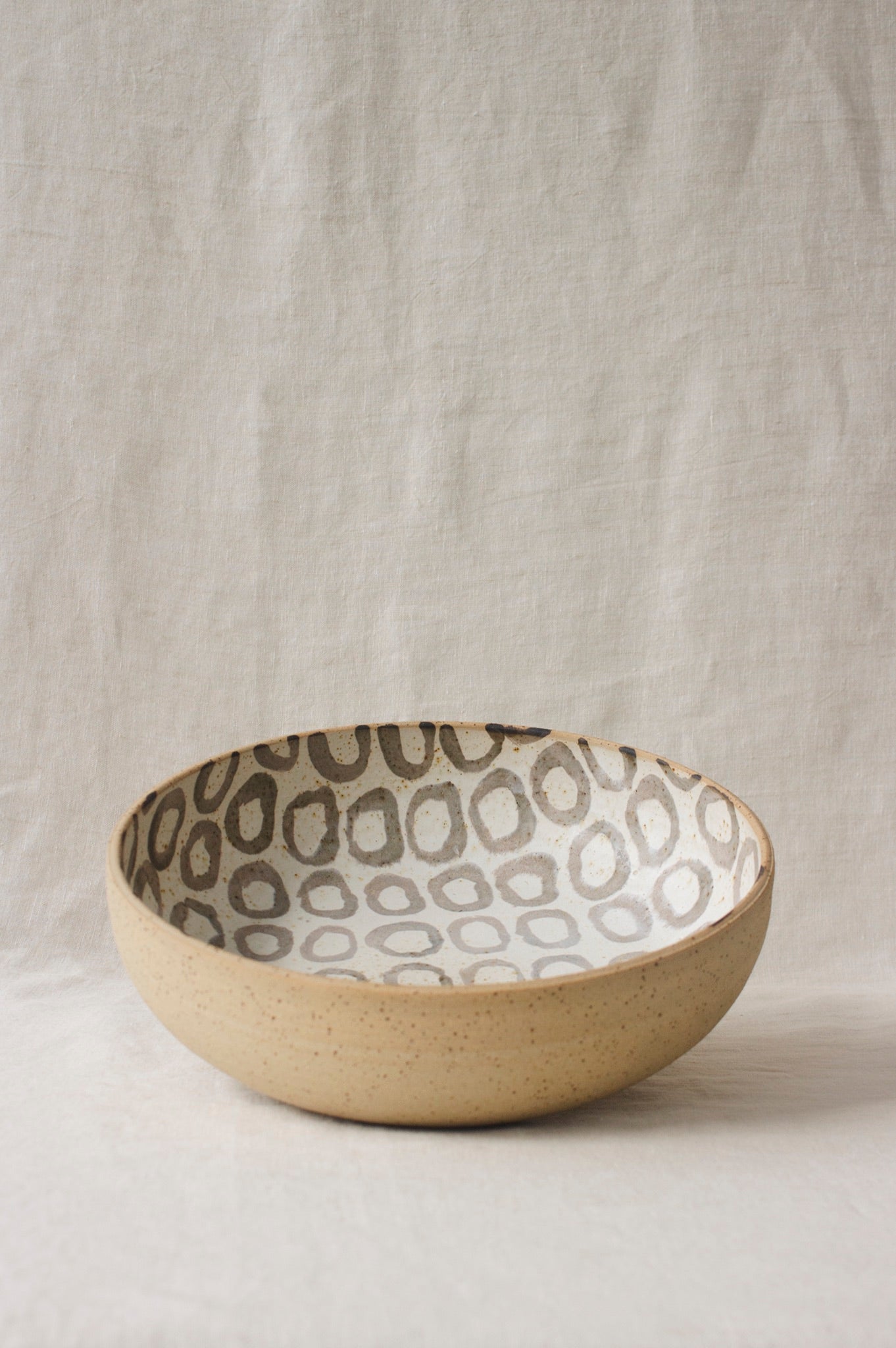 Wildwood Ceramic Studio Large Serving Bowl | Small Circles