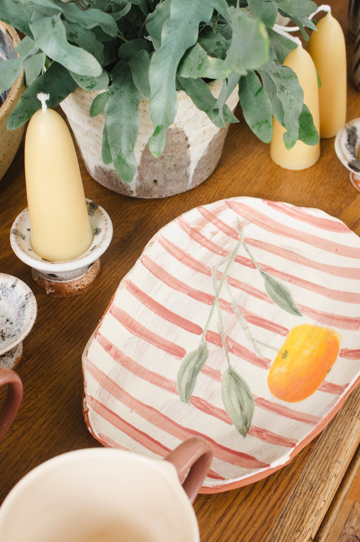 Eloise Rose Platter | Clementine Stripe