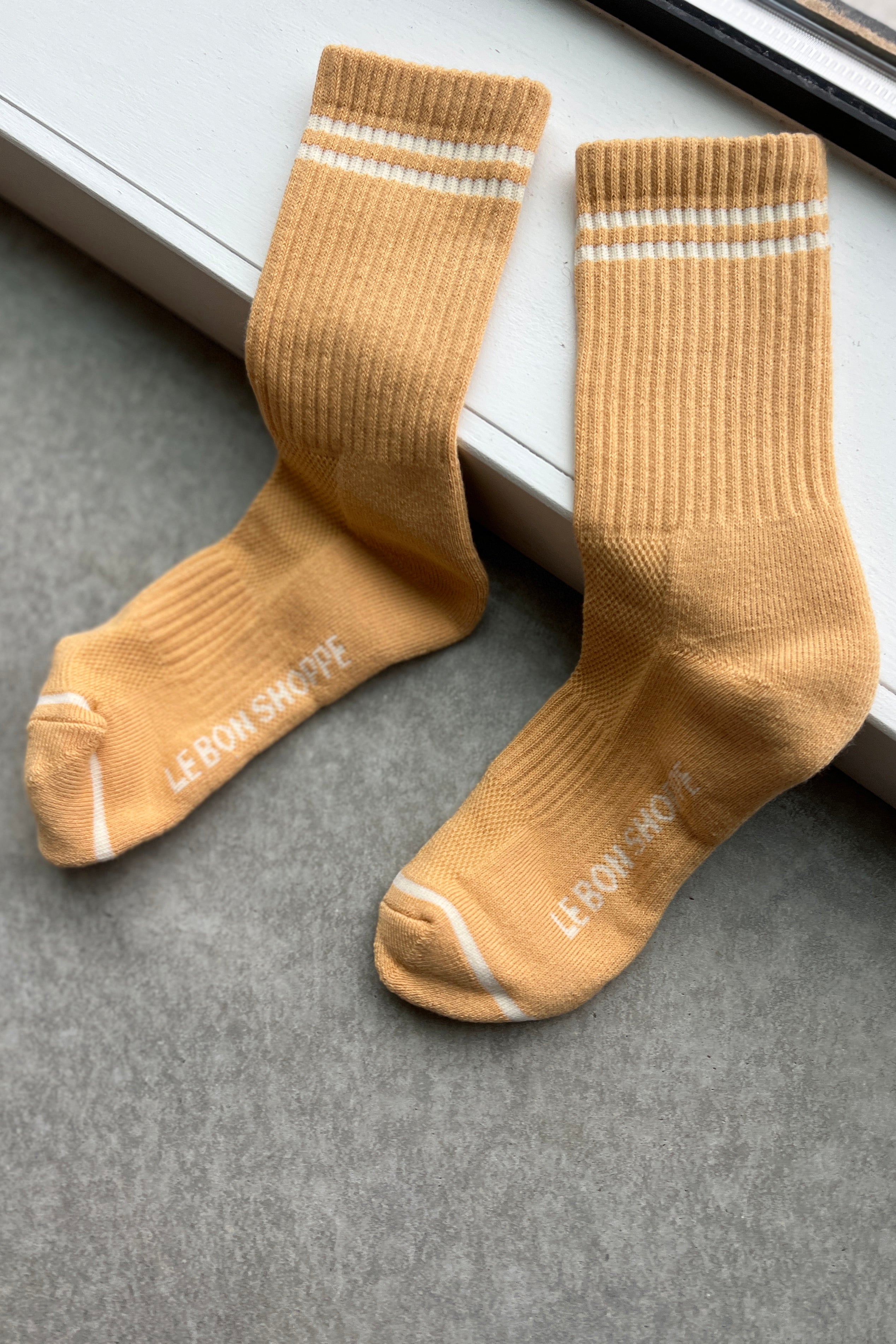 Le Bon Shoppe Boyfriend Socks | Butter Yellow-Socks-Le Bon Shoppe-Ondine Ash