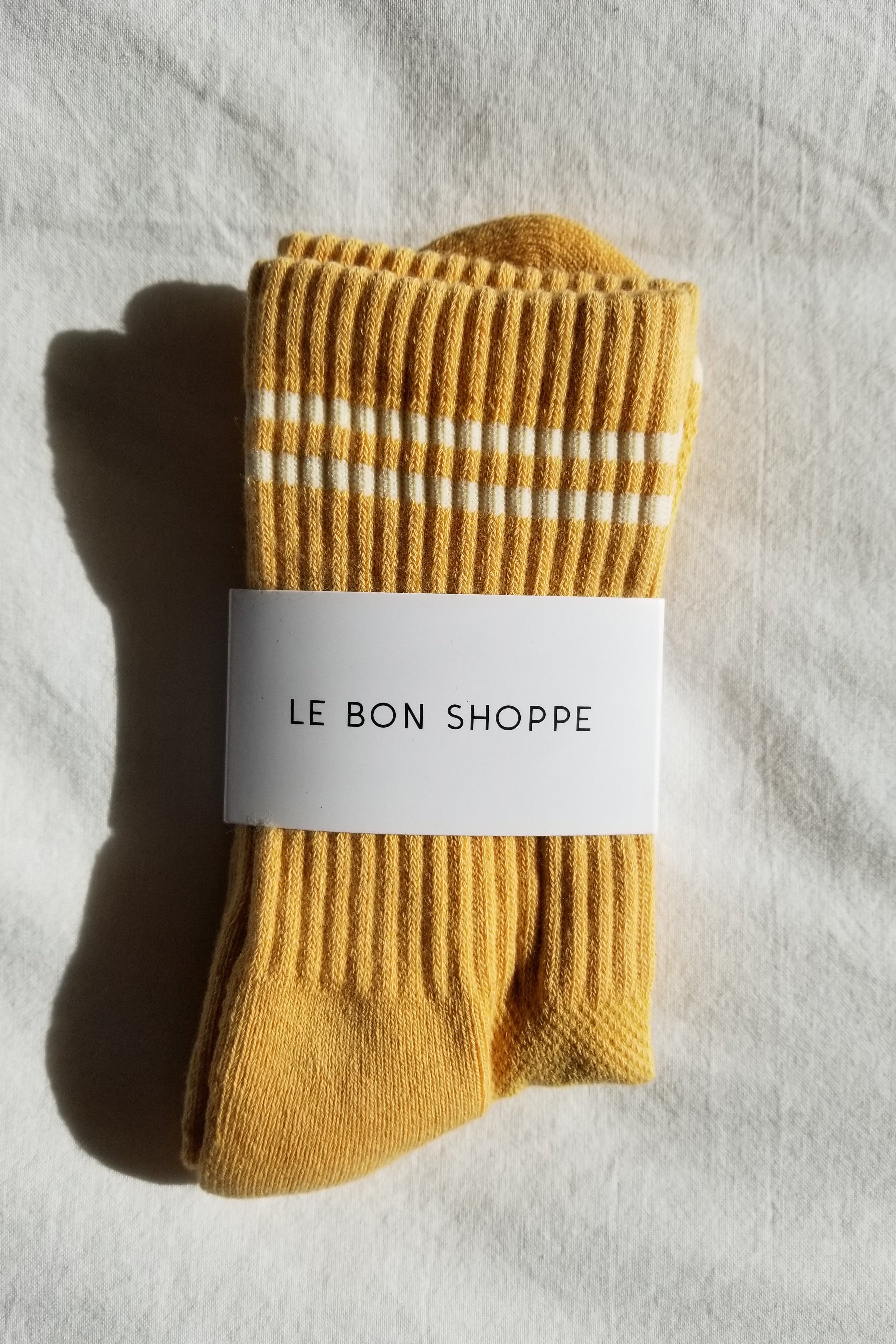 Le Bon Shoppe Boyfriend Socks | Butter Yellow-Socks-Le Bon Shoppe-Ondine Ash