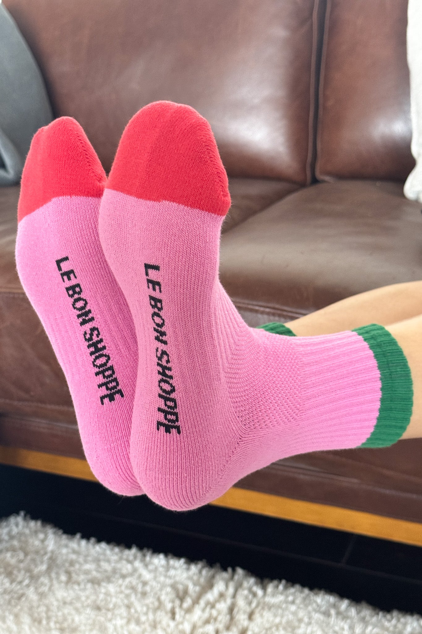 Le Bon Shoppe Girlfriend Socks | Rose Green-Socks-Le Bon Shoppe-Ondine Ash