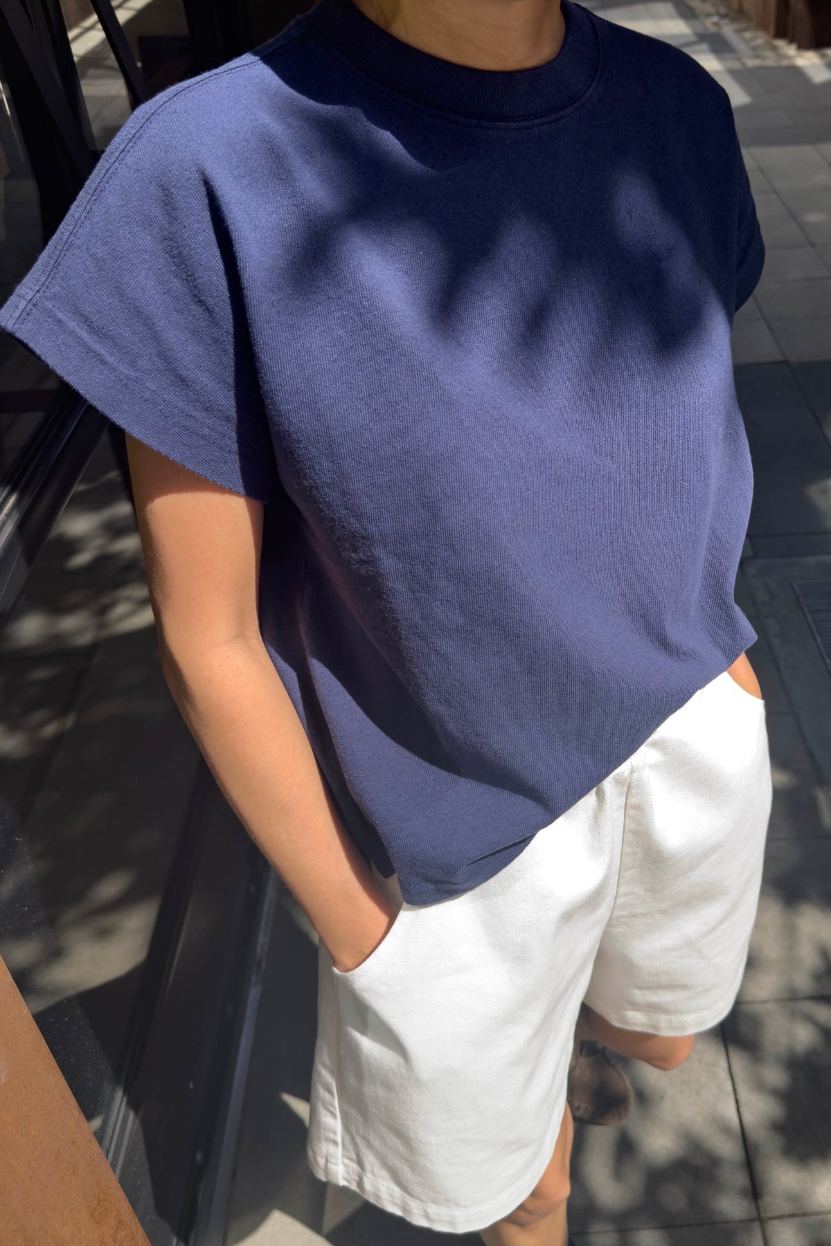 Le Bon Shoppe Jeanne Tee | Navy Blue-T-Shirt-Le Bon Shoppe-Ondine Ash