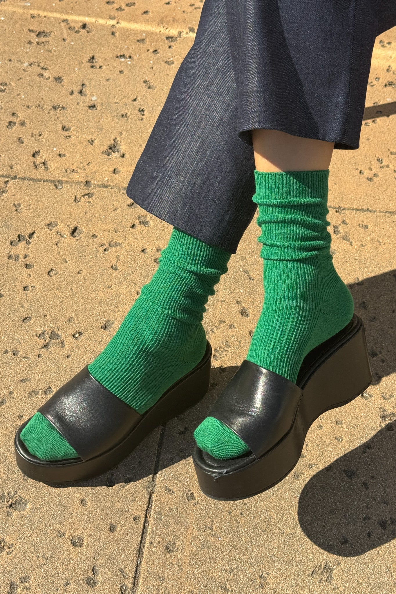Le Bon Shoppe Trouser Sock | Deep Green-Socks-Le Bon Shoppe-Ondine Ash