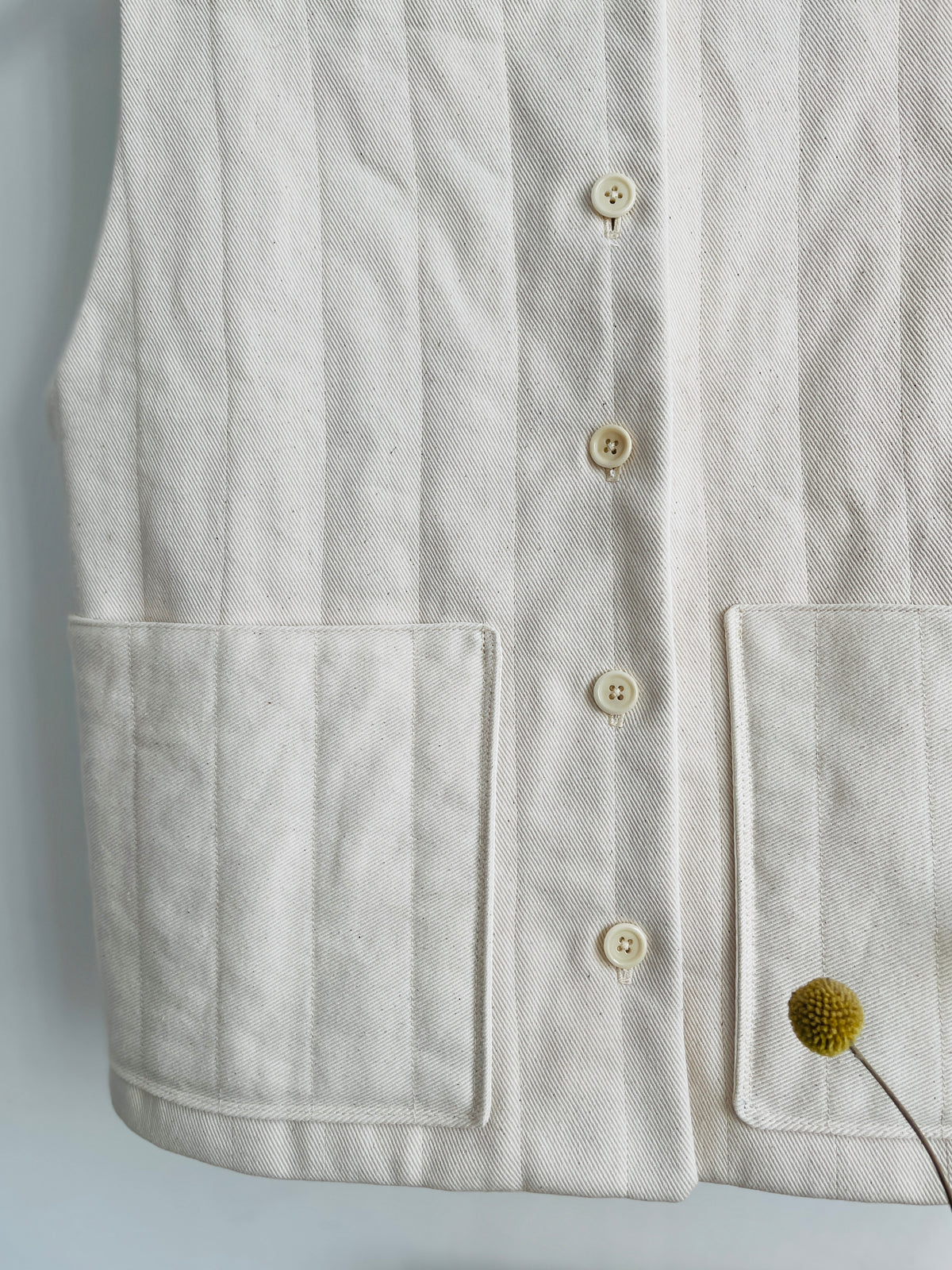 Studio Tal Quilted Button Vest | Ecru