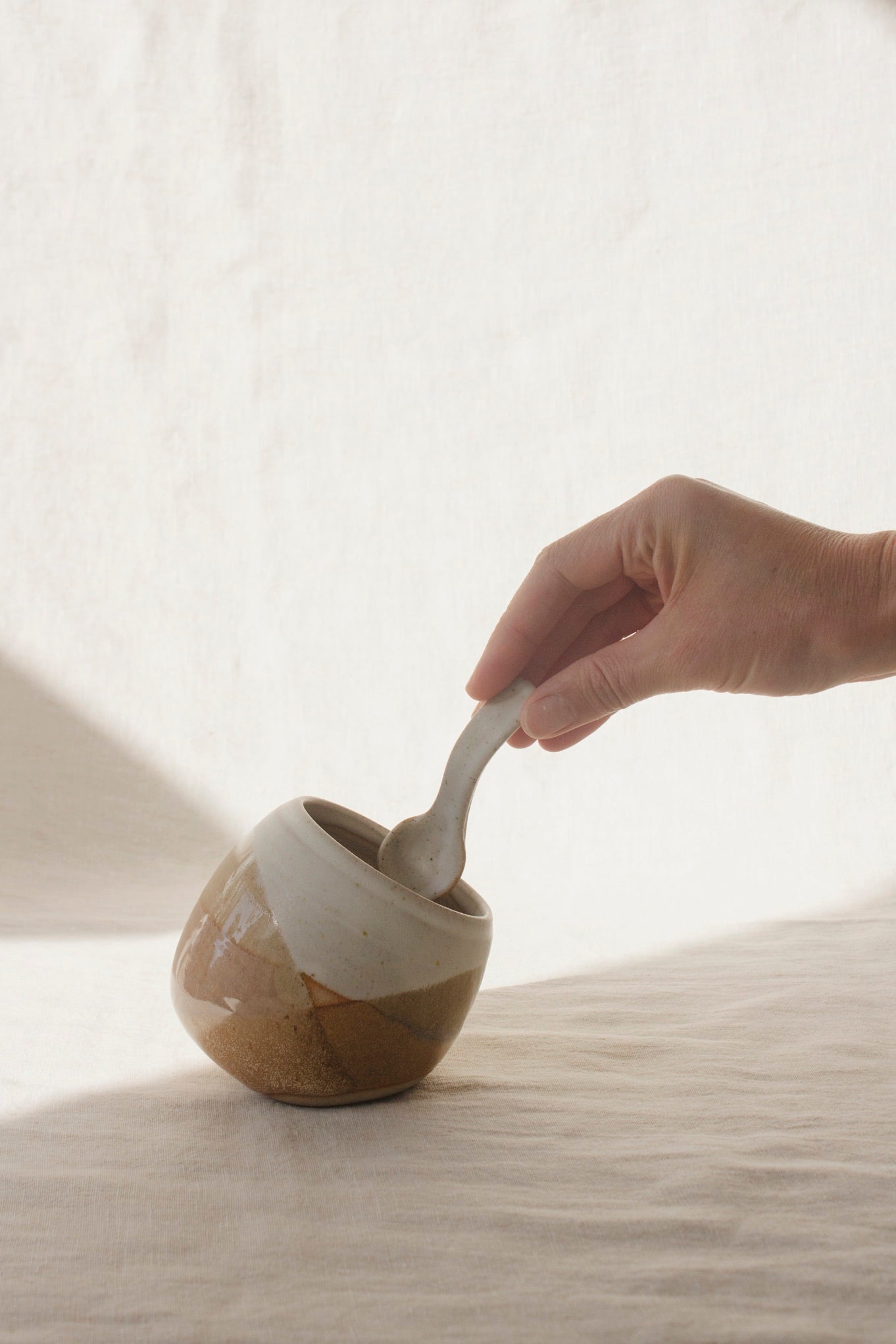 Liz Vidal Salt Pig | Dipped Glazes-Ceramic-Liz Vidal-Ondine Ash