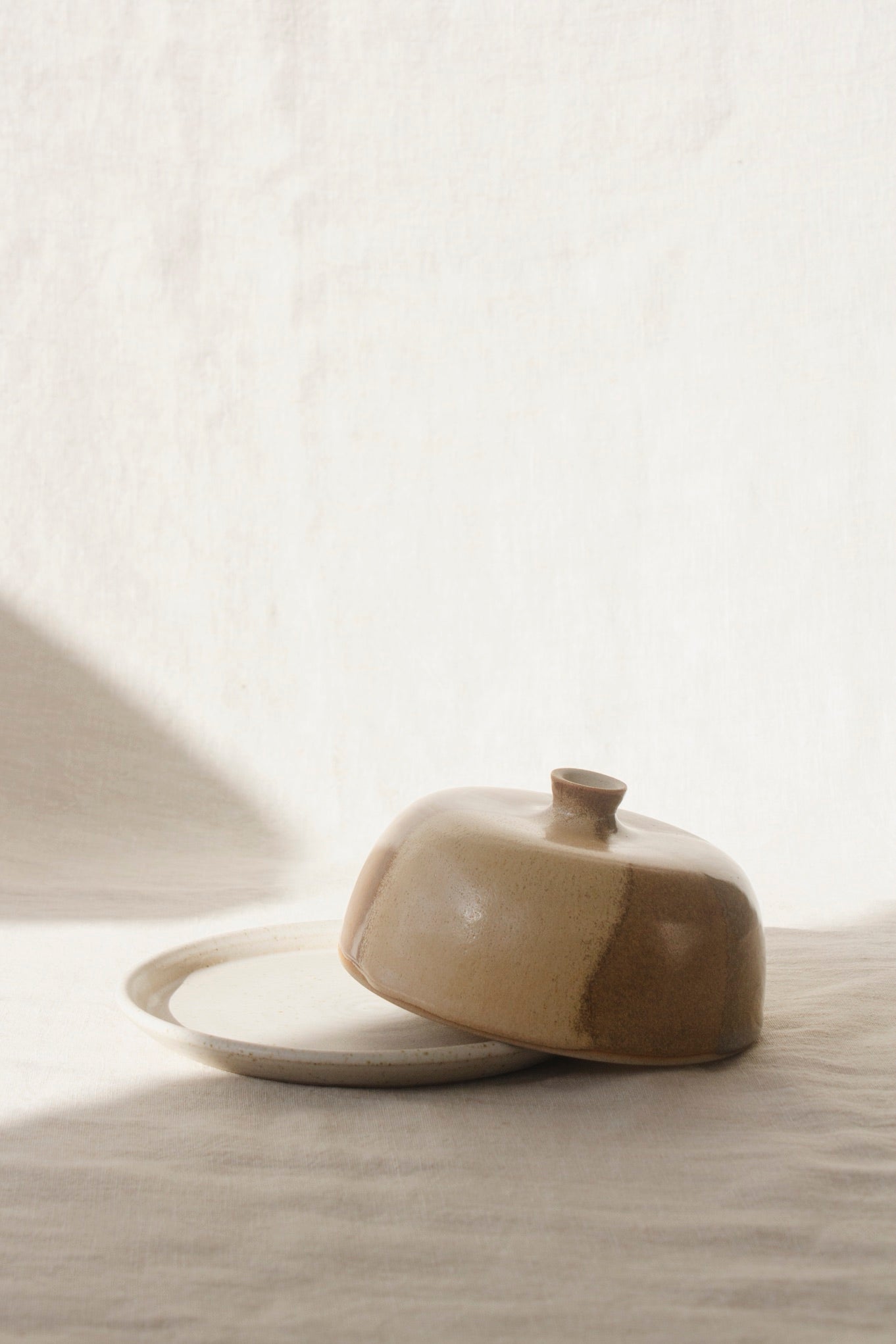 Liz Vidal Butter Dish | Dipped Glazes-Ceramic-Liz Vidal-Caramel-Ondine Ash