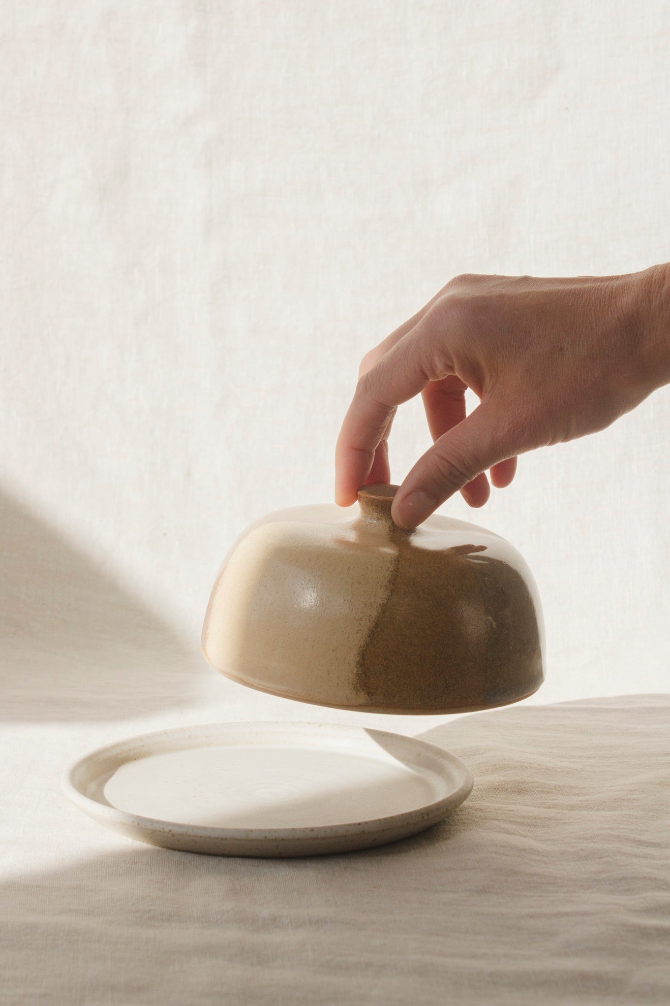 Liz Vidal Butter Dish | Dipped Glazes-Ceramic-Liz Vidal-Ondine Ash