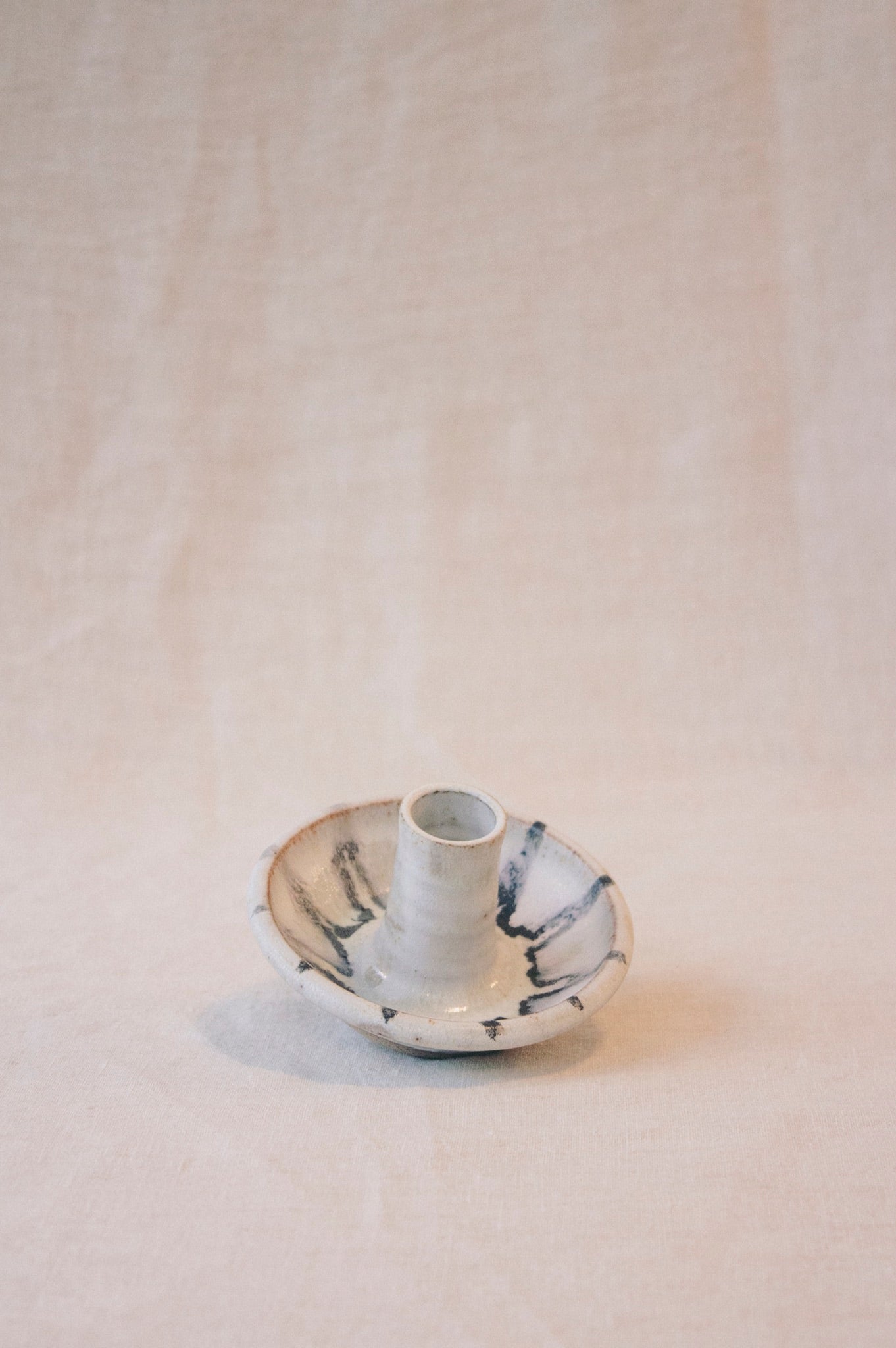 Pip Hartle Candlestick Holders-Ceramic-Pip Hartle-Wave-Ondine Ash