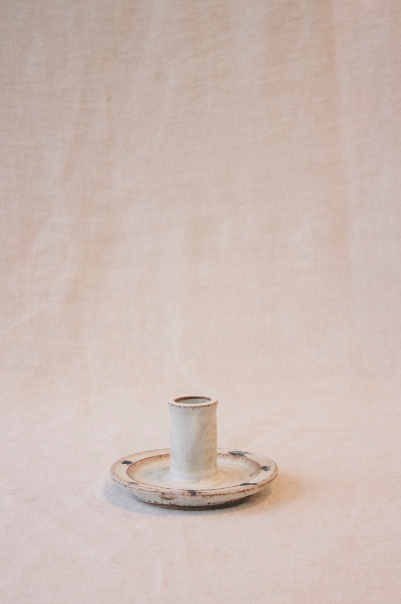 Pip Hartle Candlestick Holders-Ceramic-Pip Hartle-Dot Rim-Ondine Ash