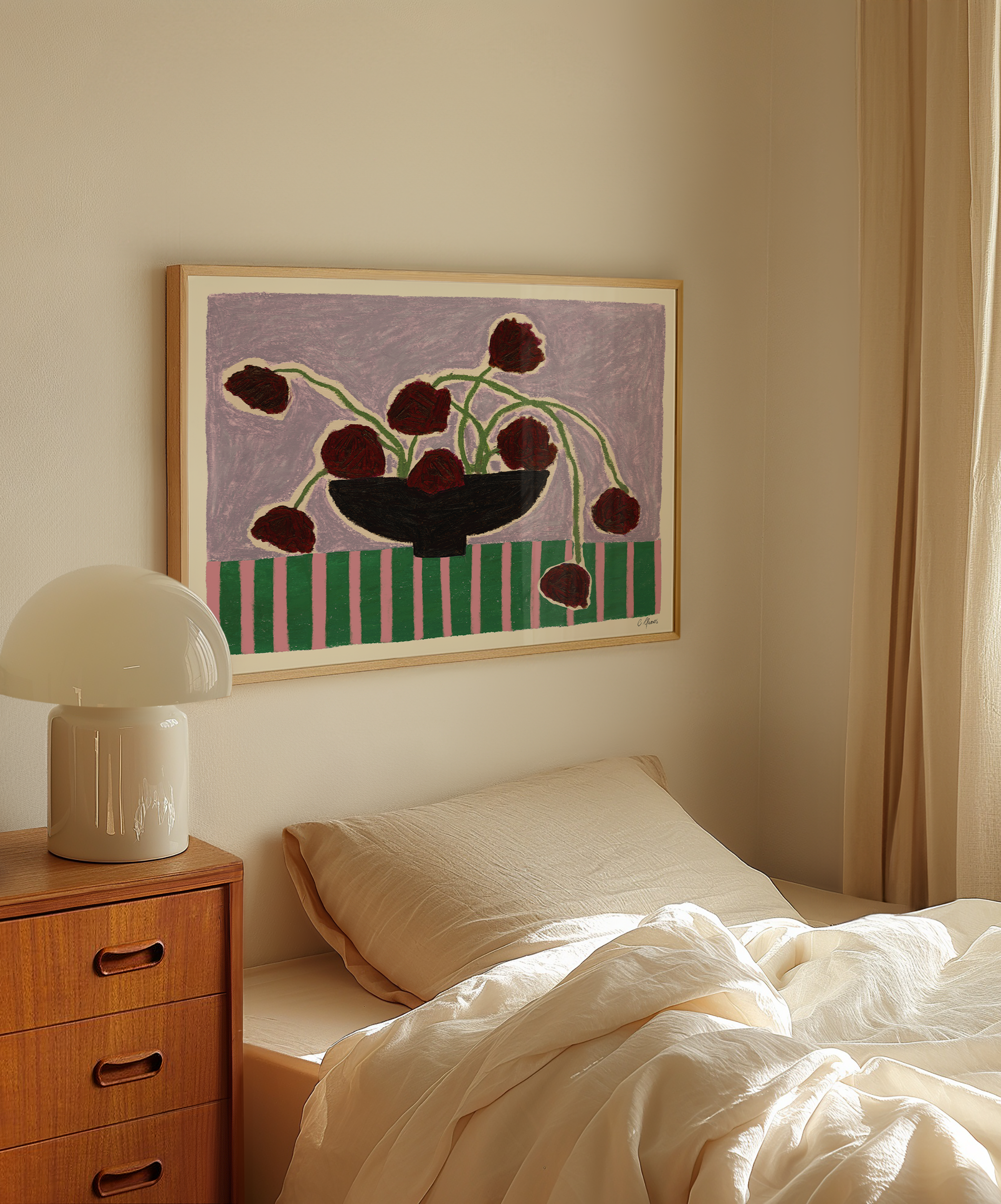 Burgundy Flowers by Carla Llanos