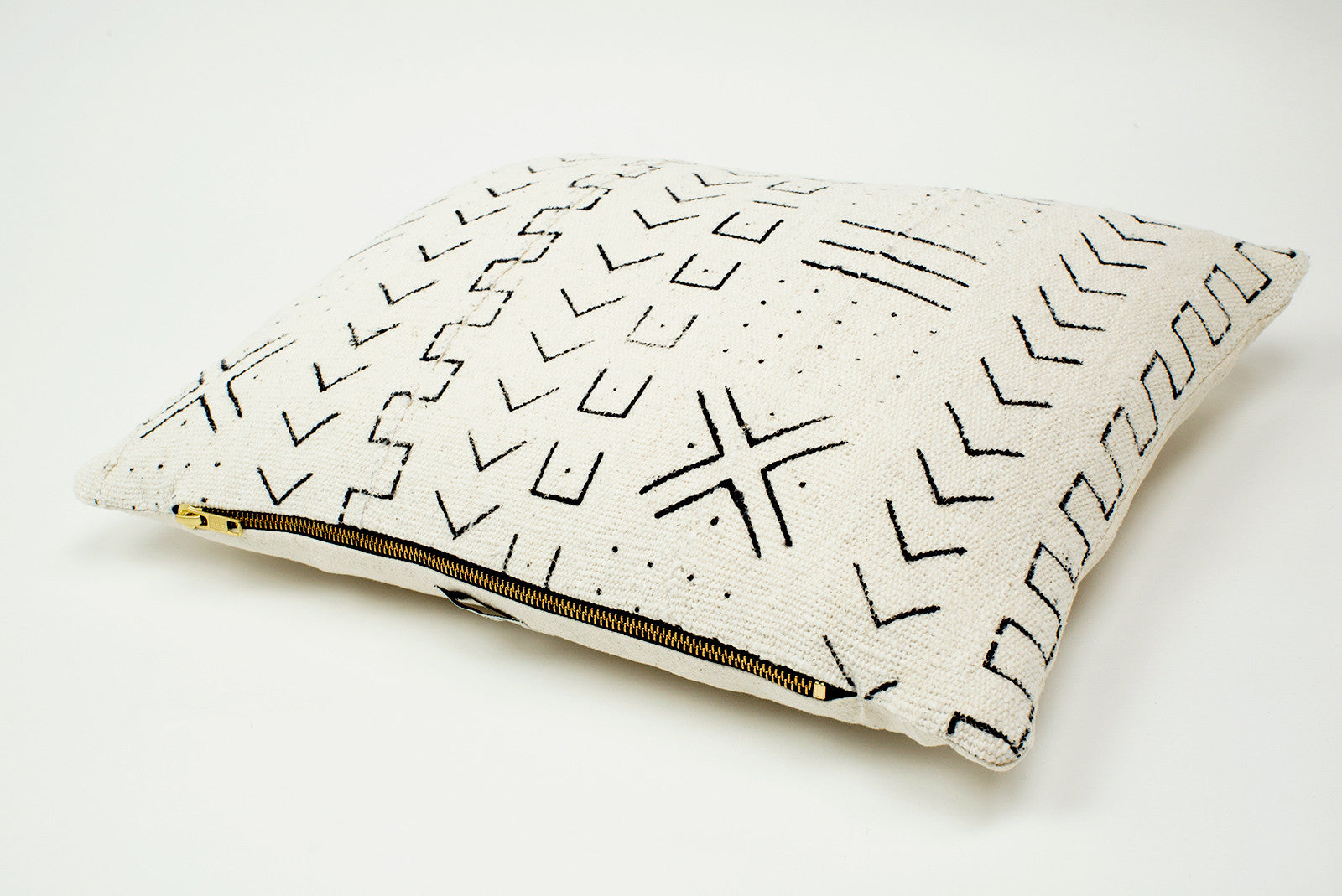 Emily White Mud Cloth Cushion-Cushion-Ondine Ash-Ondine Ash