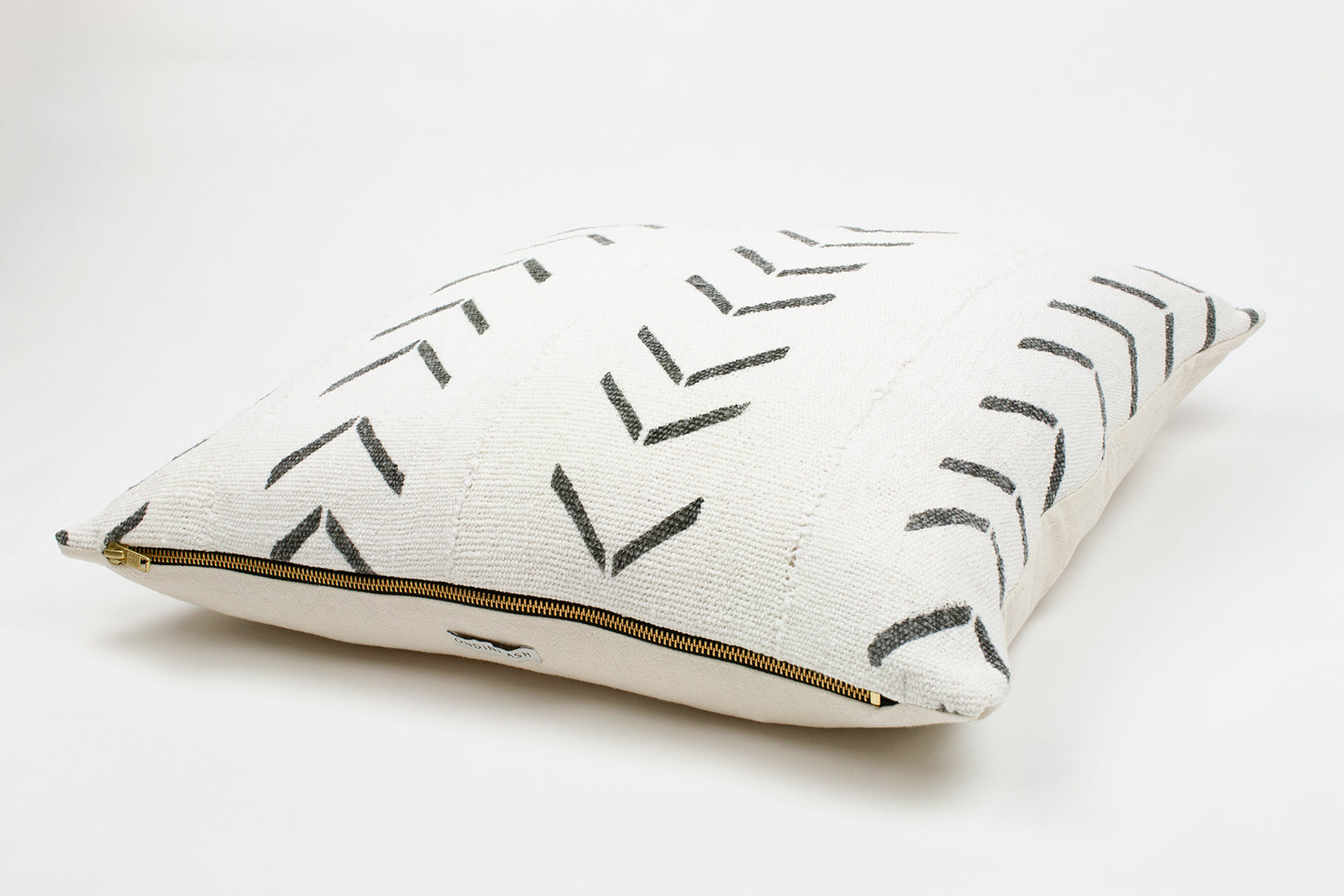 Esther Chevron Mud Cloth Cushion-Cushion-Ondine Ash-Ondine Ash
