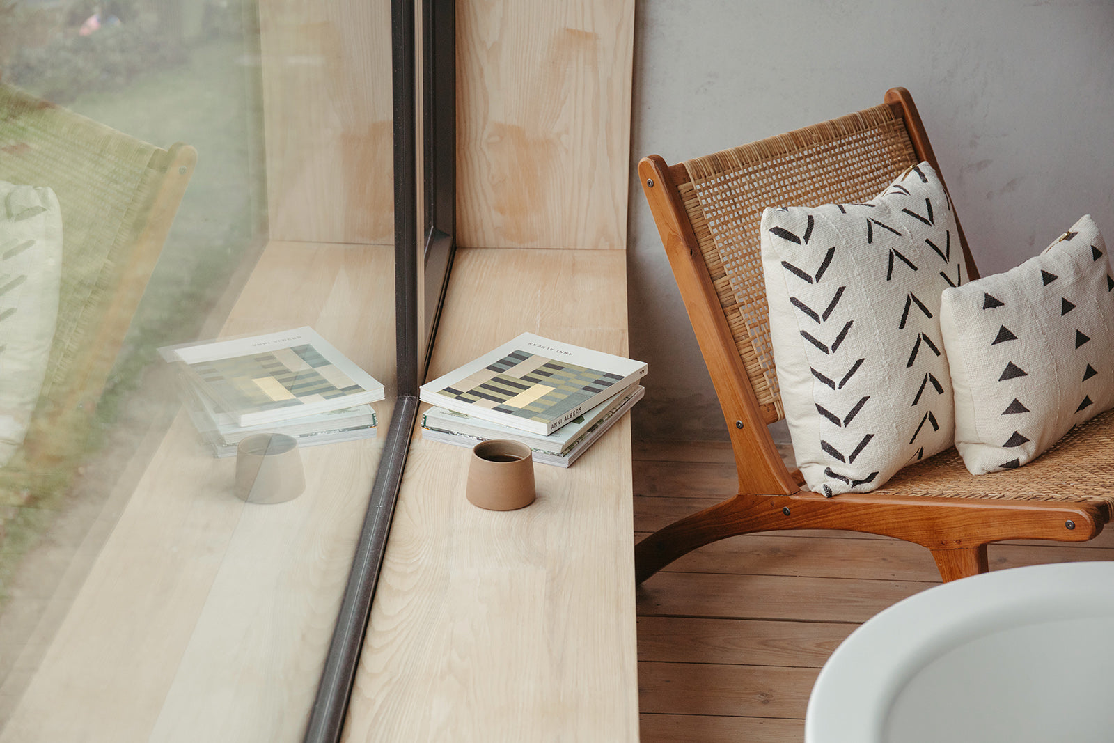 Emily White Triangle Mud Cloth Cushion