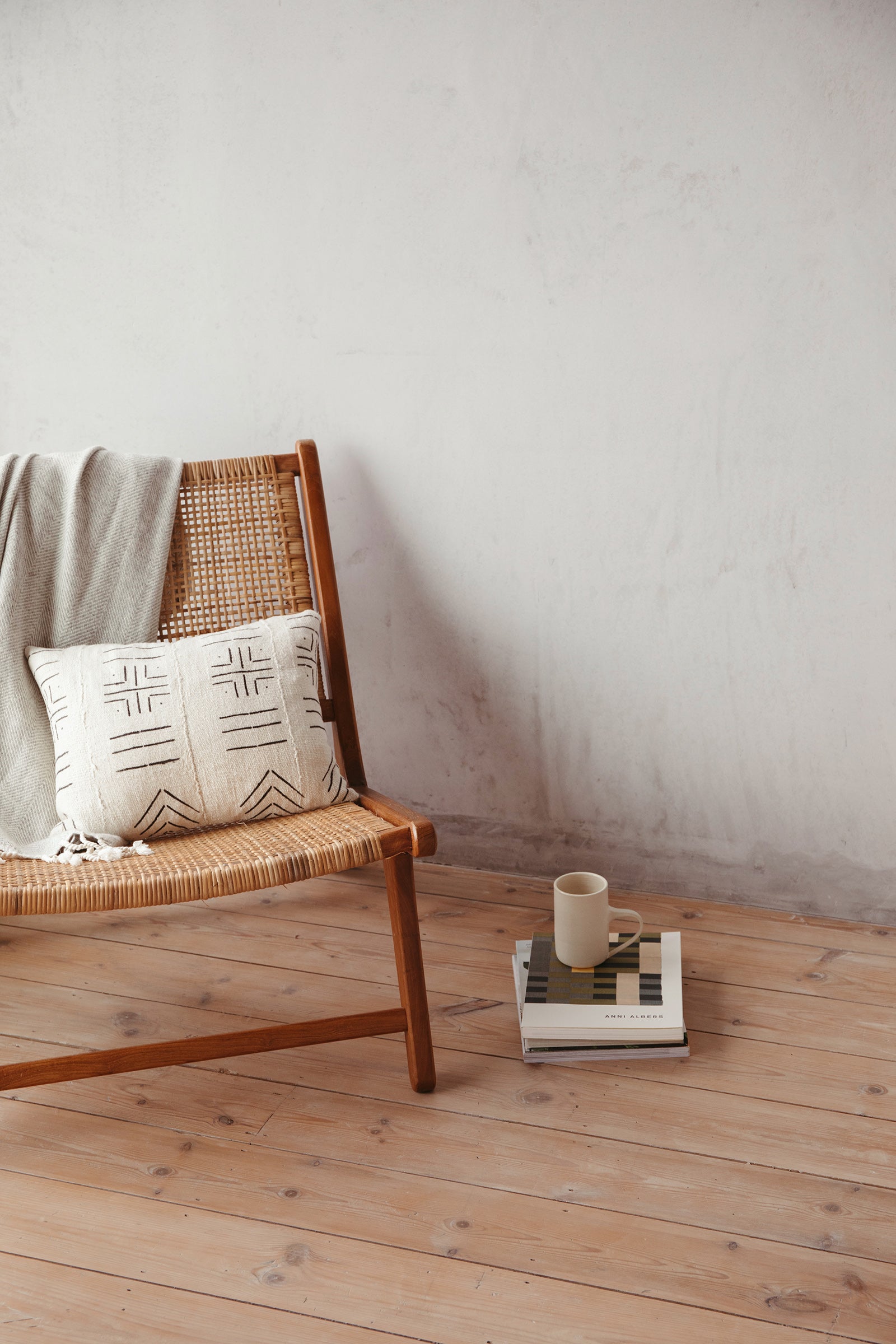 Emily White Mud Cloth Cushion-Cushion-Ondine Ash-Ondine Ash