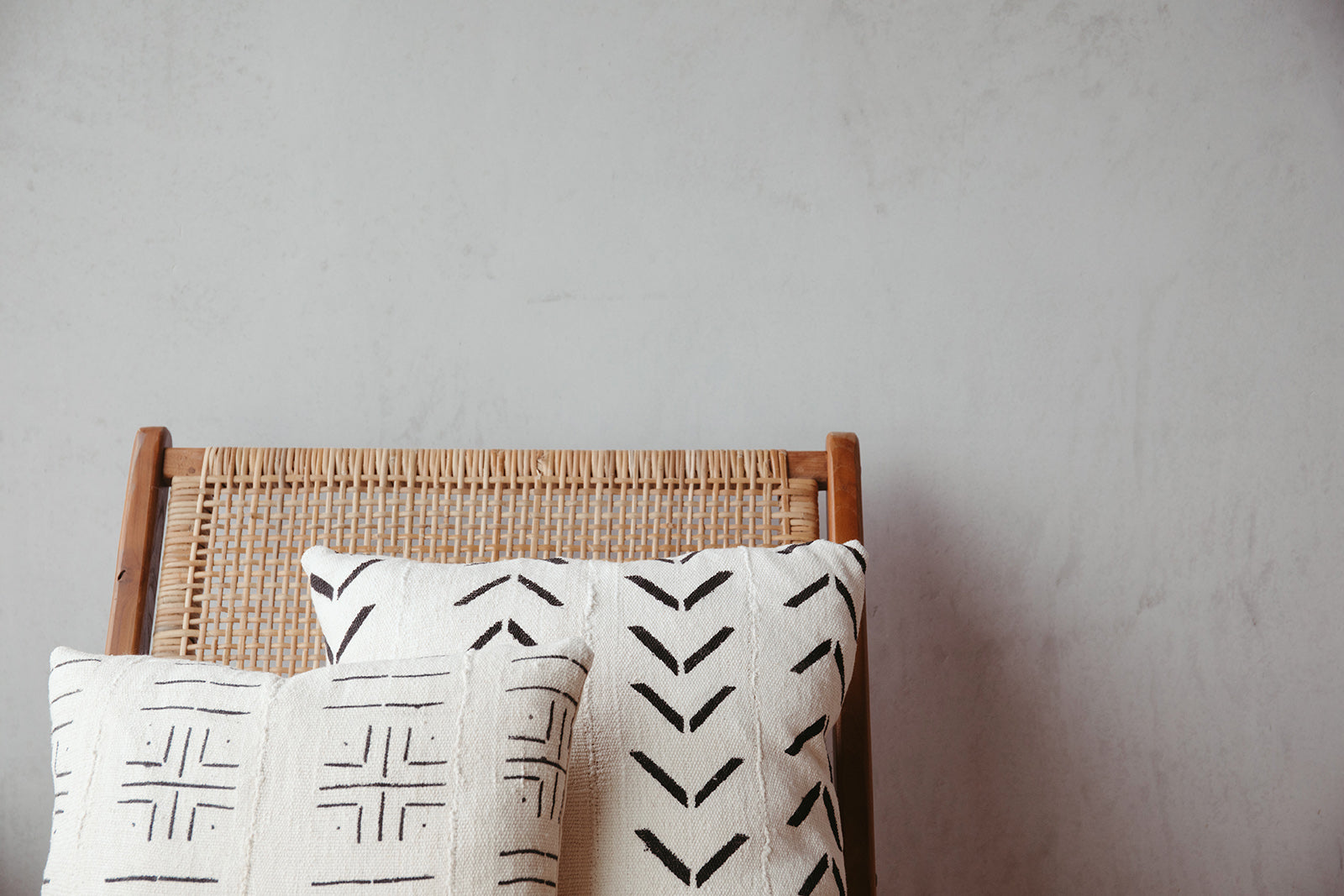 Esther Chevron Mud Cloth Cushion-Cushion-Ondine Ash-Ondine Ash