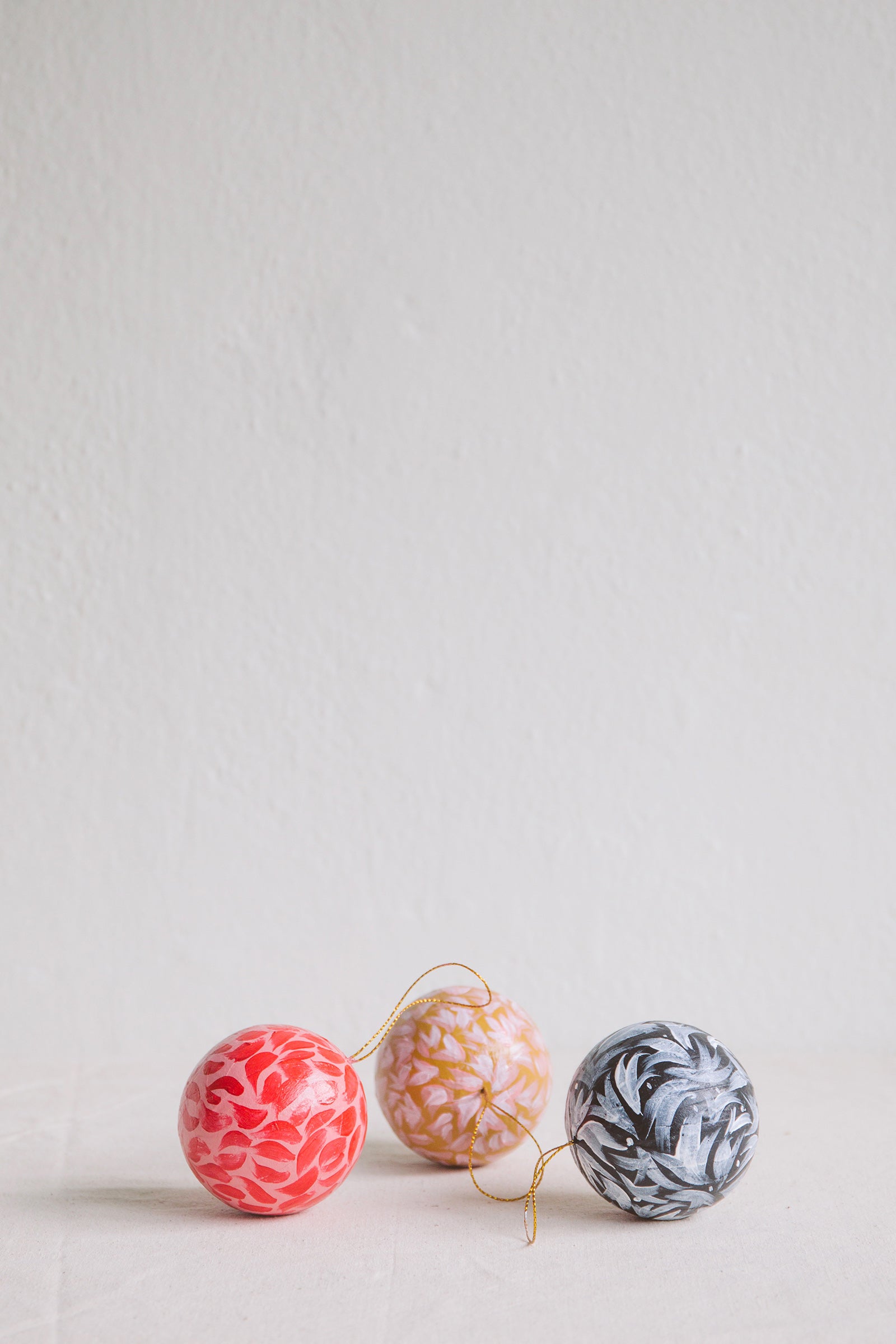 Hand Painted Bauble | Pink and Ochre