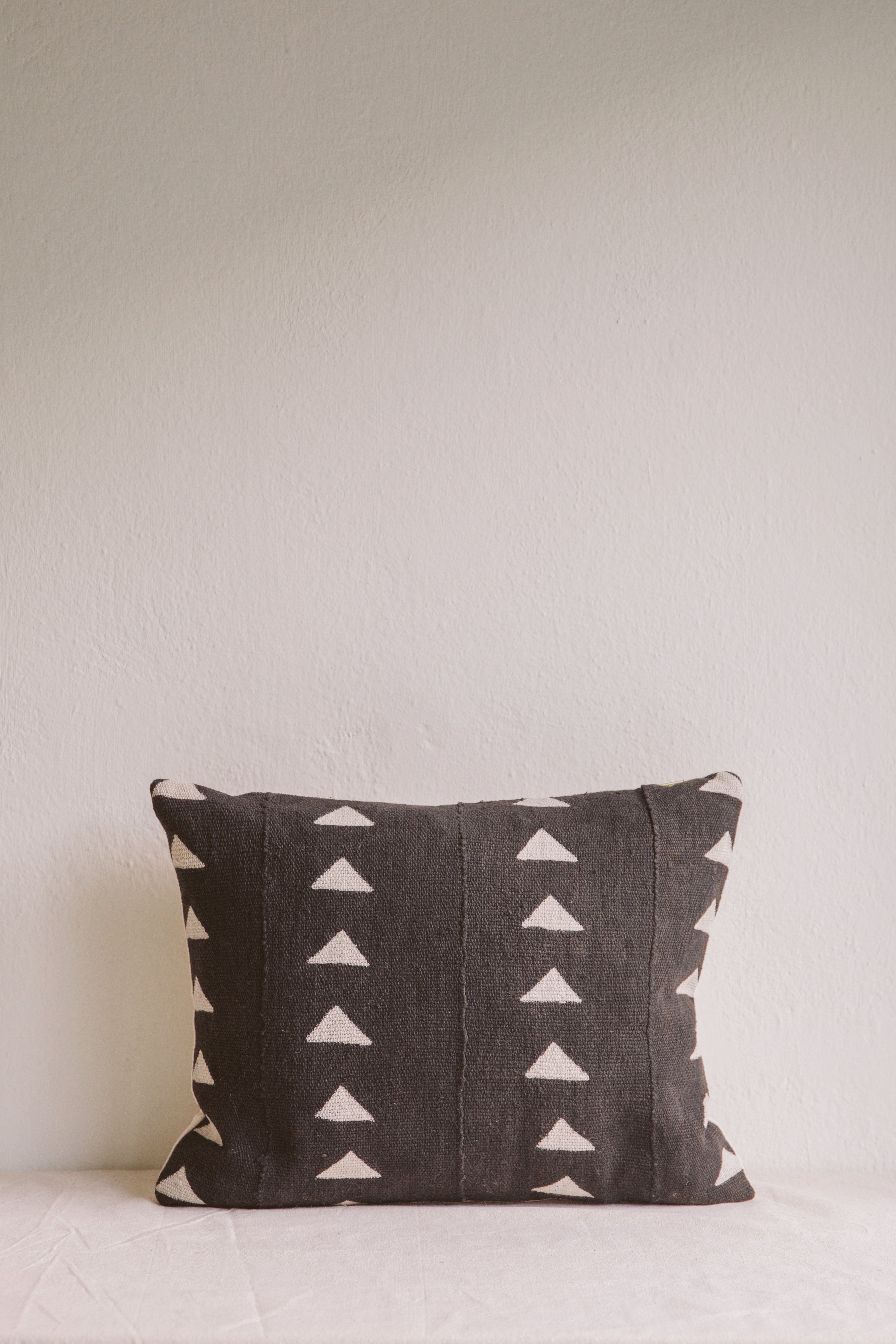 Emily Triangle Mud Cloth Cushion-Cushion-Ondine Ash-Ondine Ash