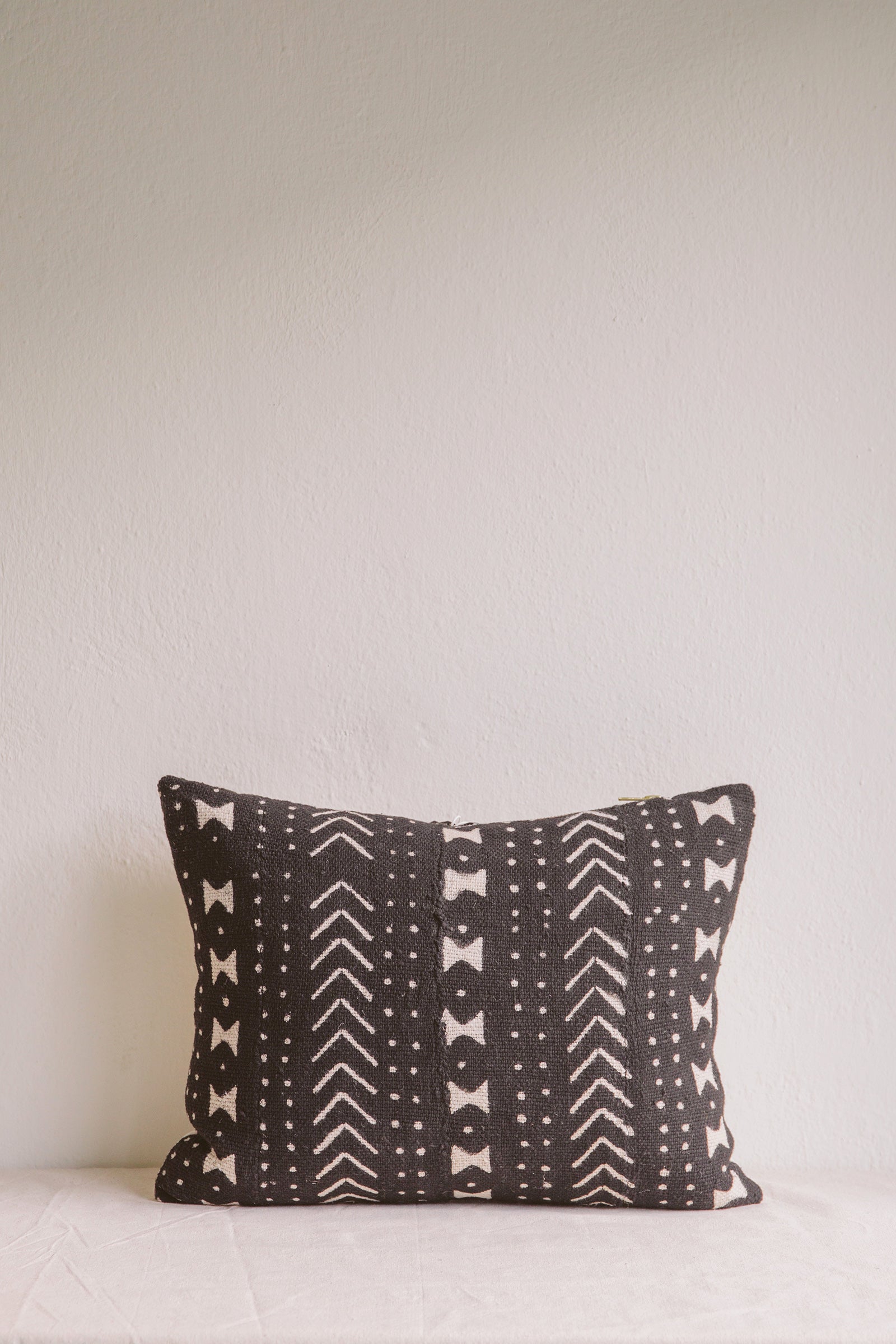 Emily Black Mud Cloth Cushion-Cushion-Ondine Ash-Ondine Ash