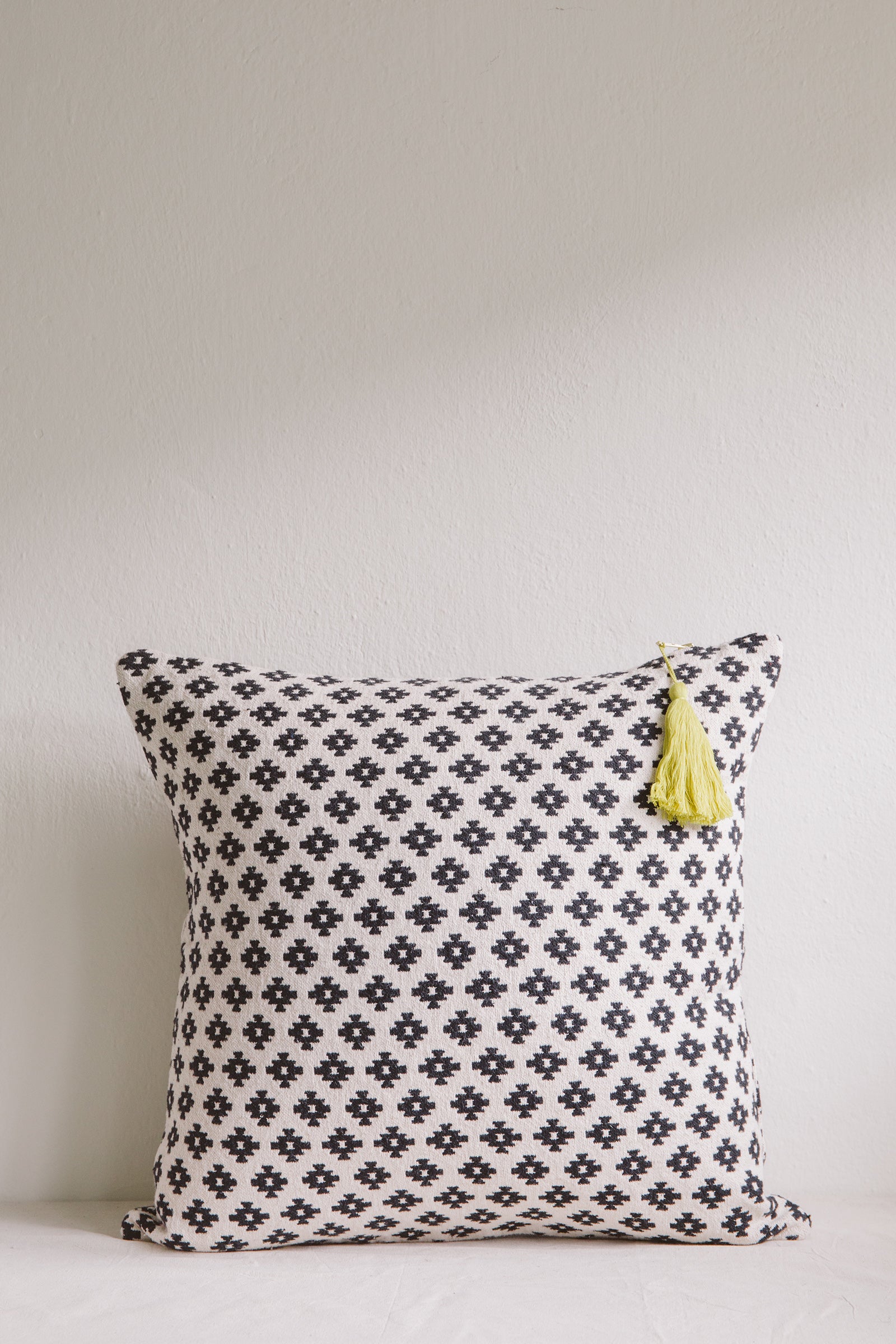 Lulu Pop Tassel Cushion-Cushion-Ondine Ash-Ondine Ash