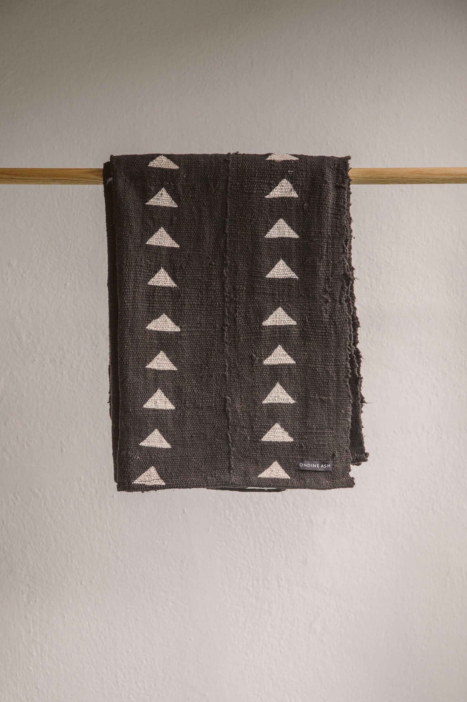 Mud Cloth Triangle Blanket-Blanket-Ondine Ash-Ondine Ash