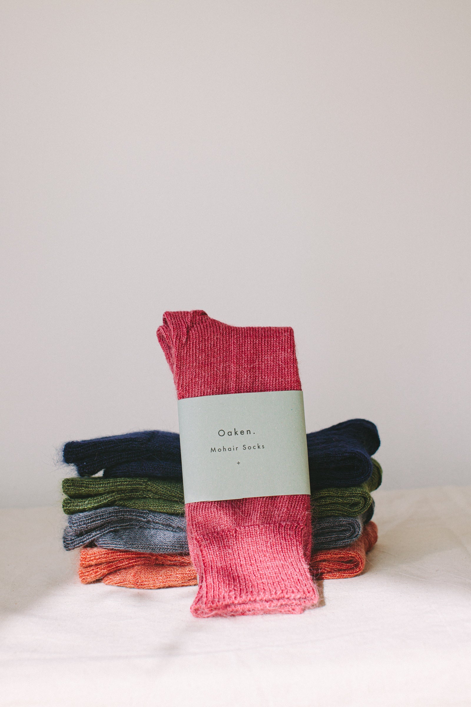 Oaken Mohair Socks | Rhubarb