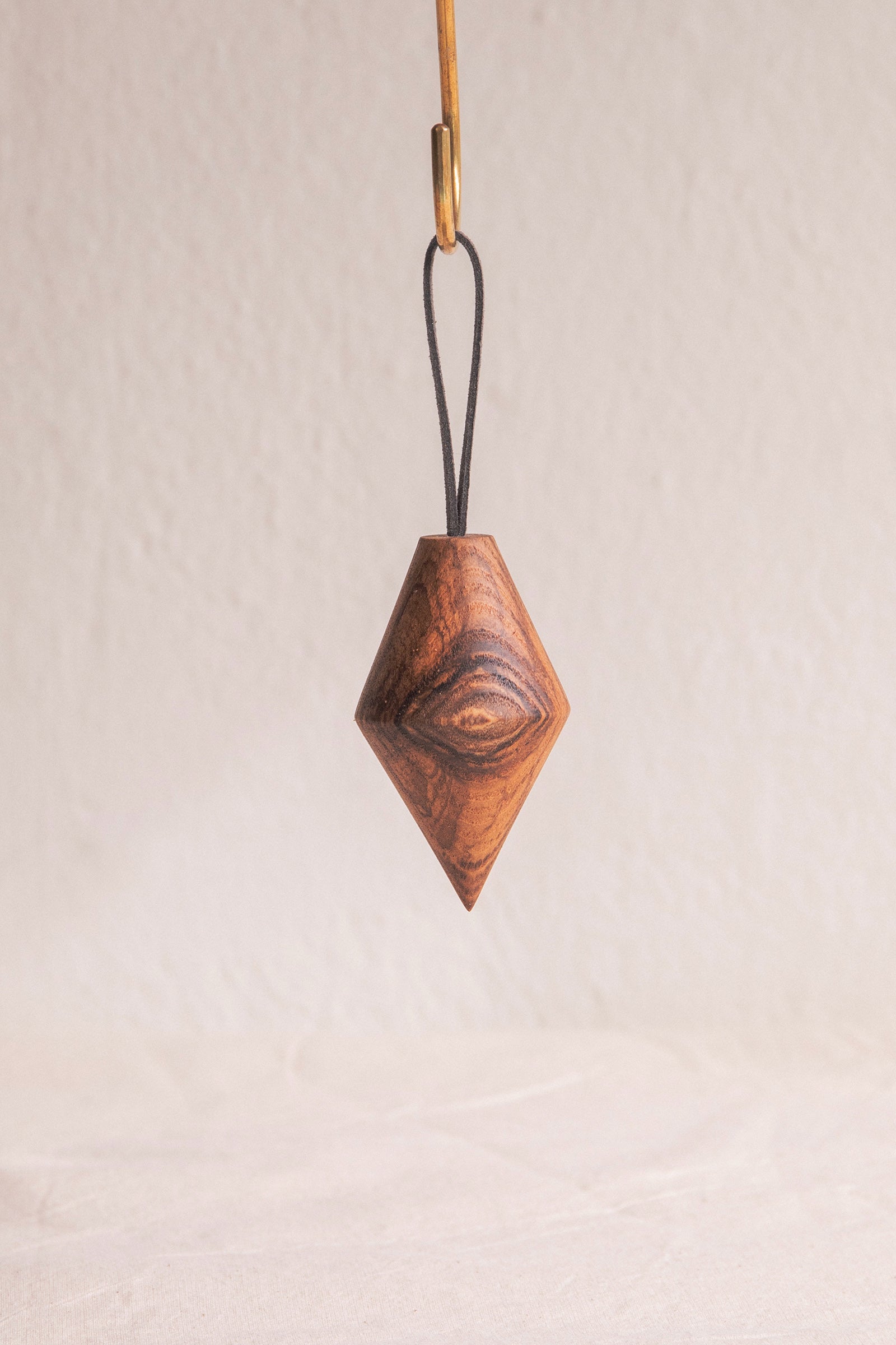 Hand Carved Wooden Bauble | Dark Diamond