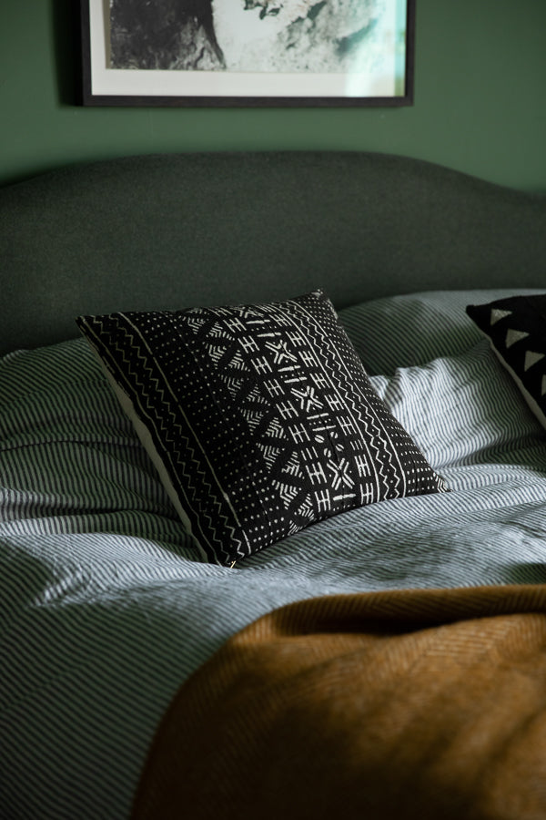 Vintage Mud Cloth Cushion | Esther | Black