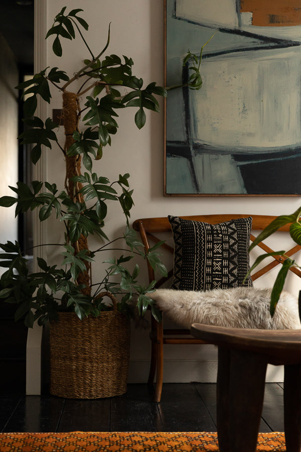 Vintage Mud Cloth Cushion | Esther | Black