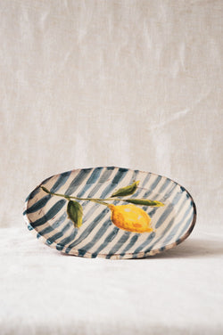 Eloise Rose Platter | Lemon Stripe
