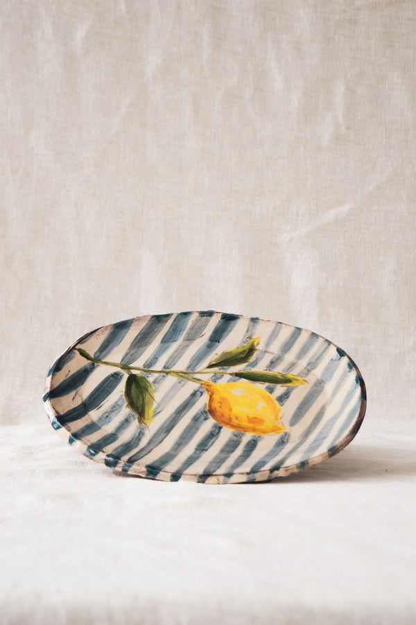 Eloise Rose Platter | Lemon Stripe
