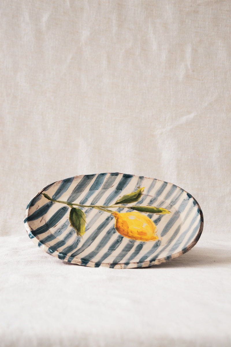 Eloise Rose Platter | Lemon Stripe