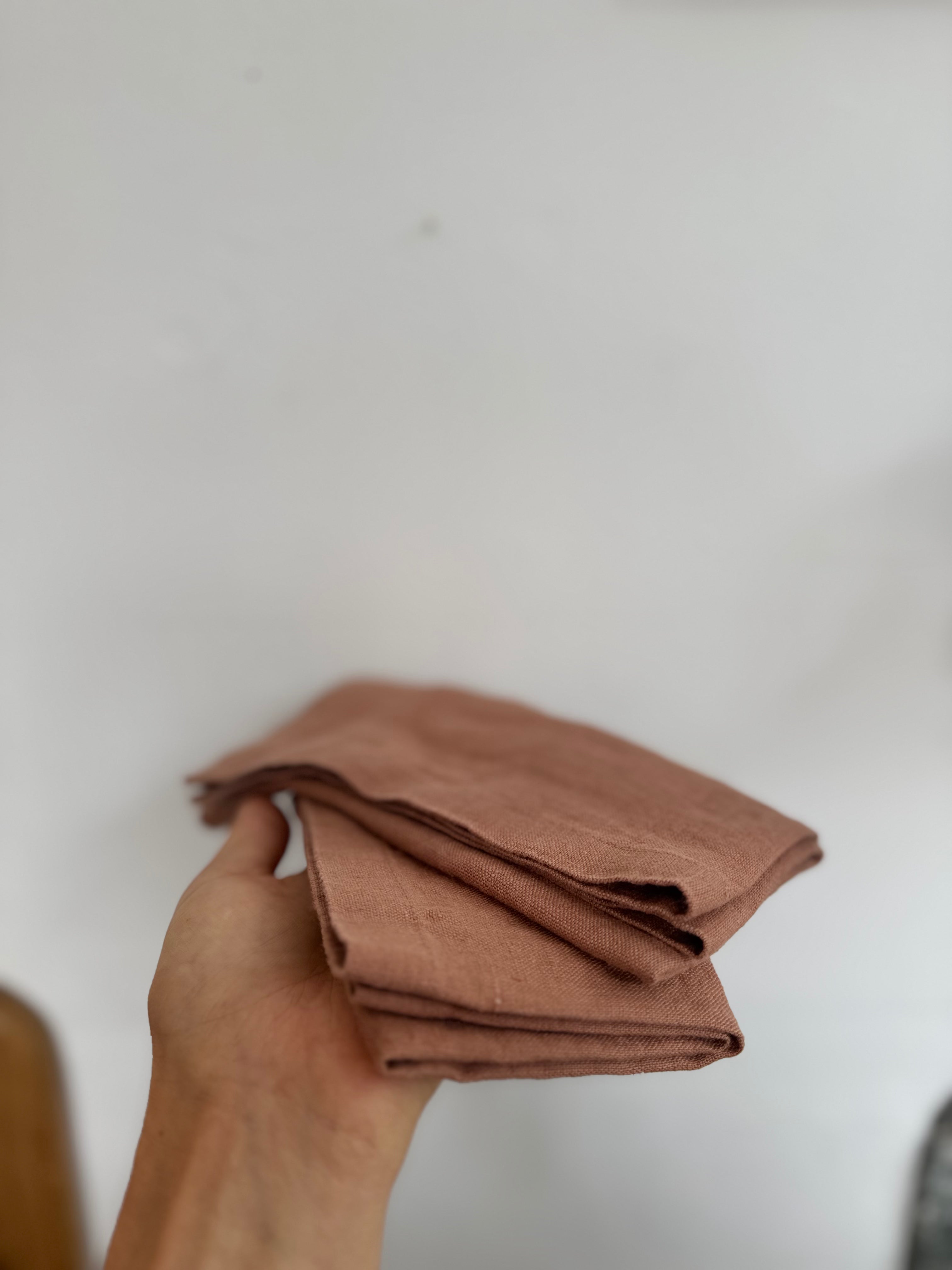 Linen Napkins | Baked Clay-Napkins-Linen Tales-Ondine Ash
