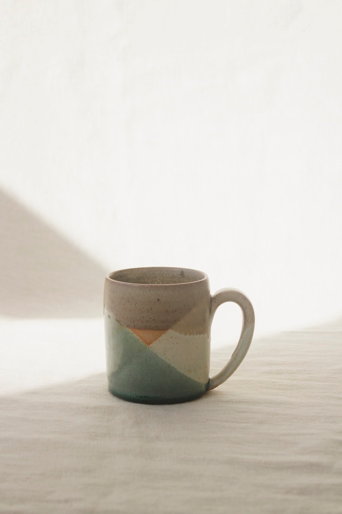 Liz Vidal Mug | White + Earth-Ceramic-Liz Vidal-Tall-Earth-Ondine Ash