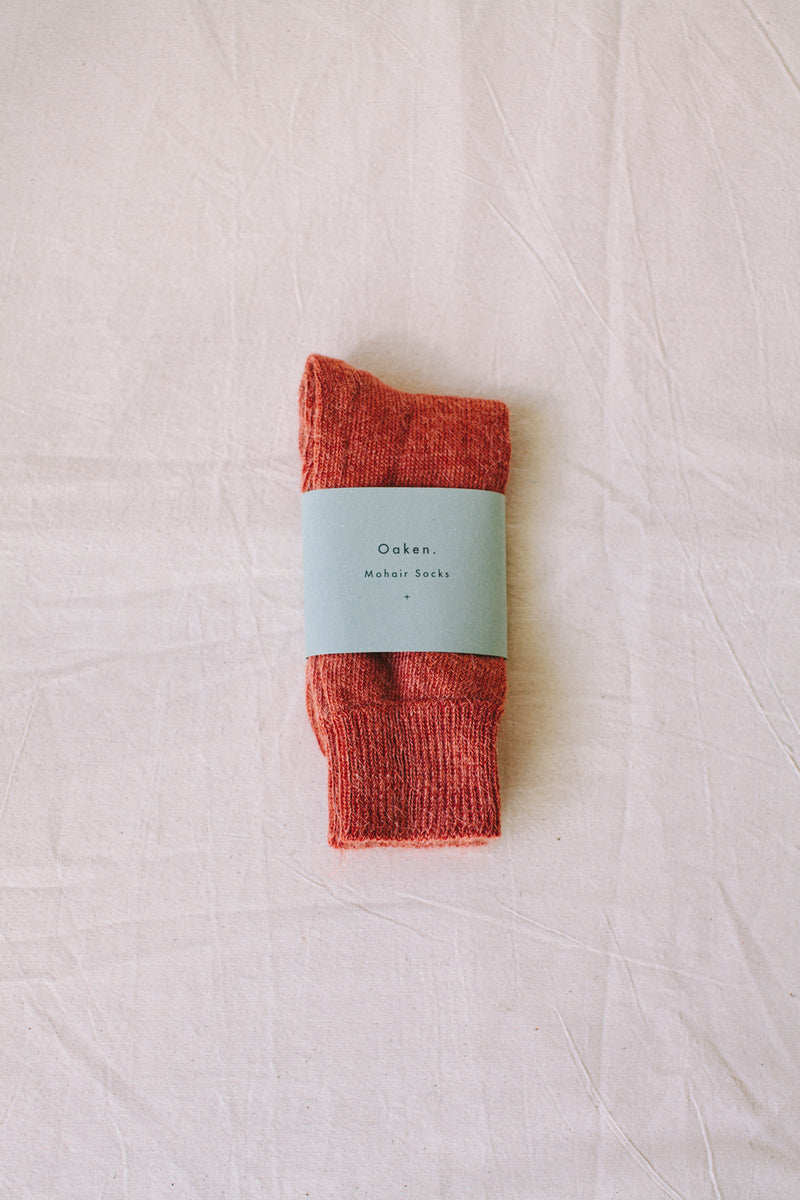 Oaken Mohair Socks Rust