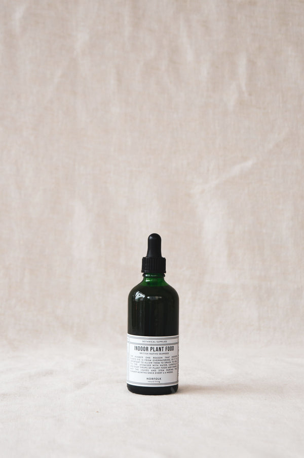 Product shot of indoor plant food, available at Ondine Ash, Falmouth