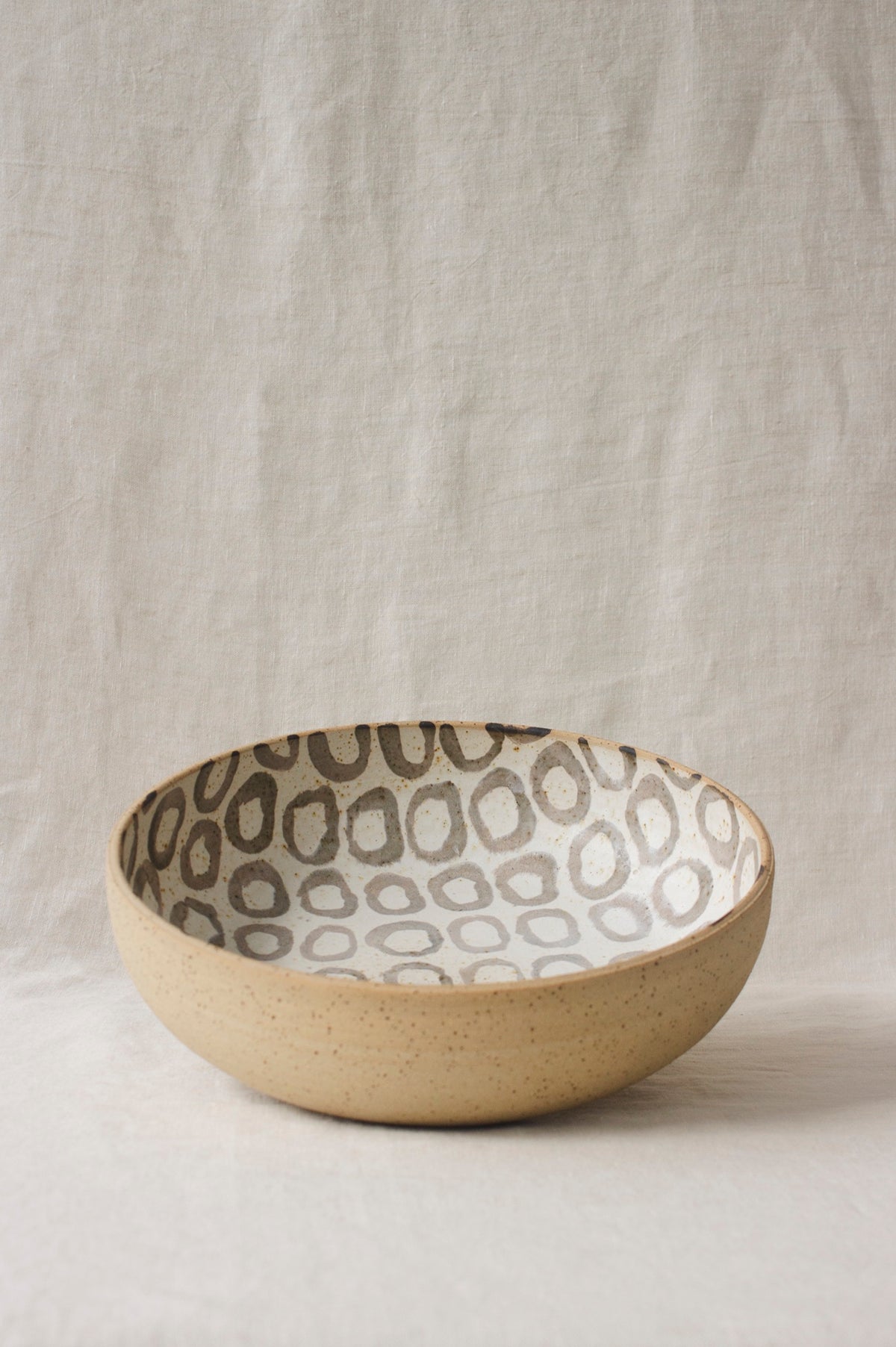 Wildwood Ceramic Studio Large Serving Bowl | Small Circles