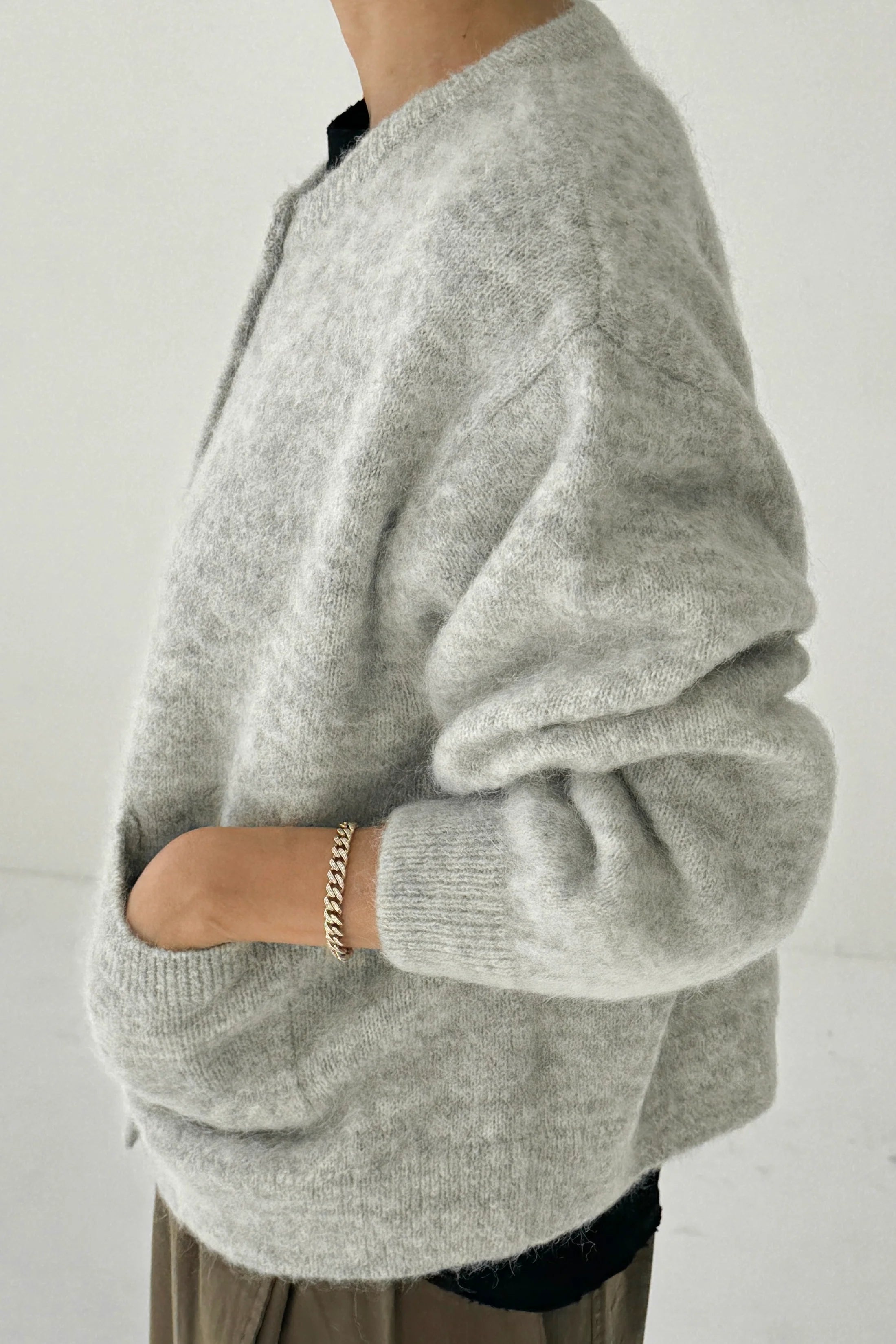 Le Bon Shoppe Amelie Cardigan | Grey-Cardigan-Le Bon Shoppe-Ondine Ash