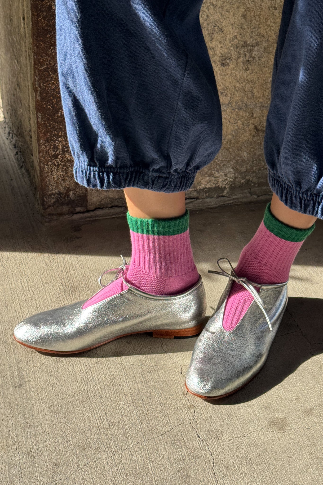 Le Bon Shoppe Girlfriend Socks | Rose Green-Socks-Le Bon Shoppe-Ondine Ash