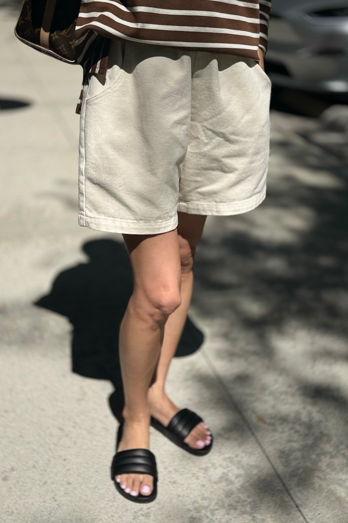 Le Bon Shoppe City Shorts | Natural Ecru-Shorts-Le Bon Shoppe-Ondine Ash