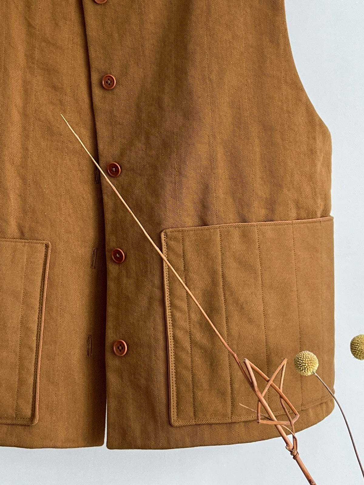 Studio Tal Quilted Button Vest | Tan